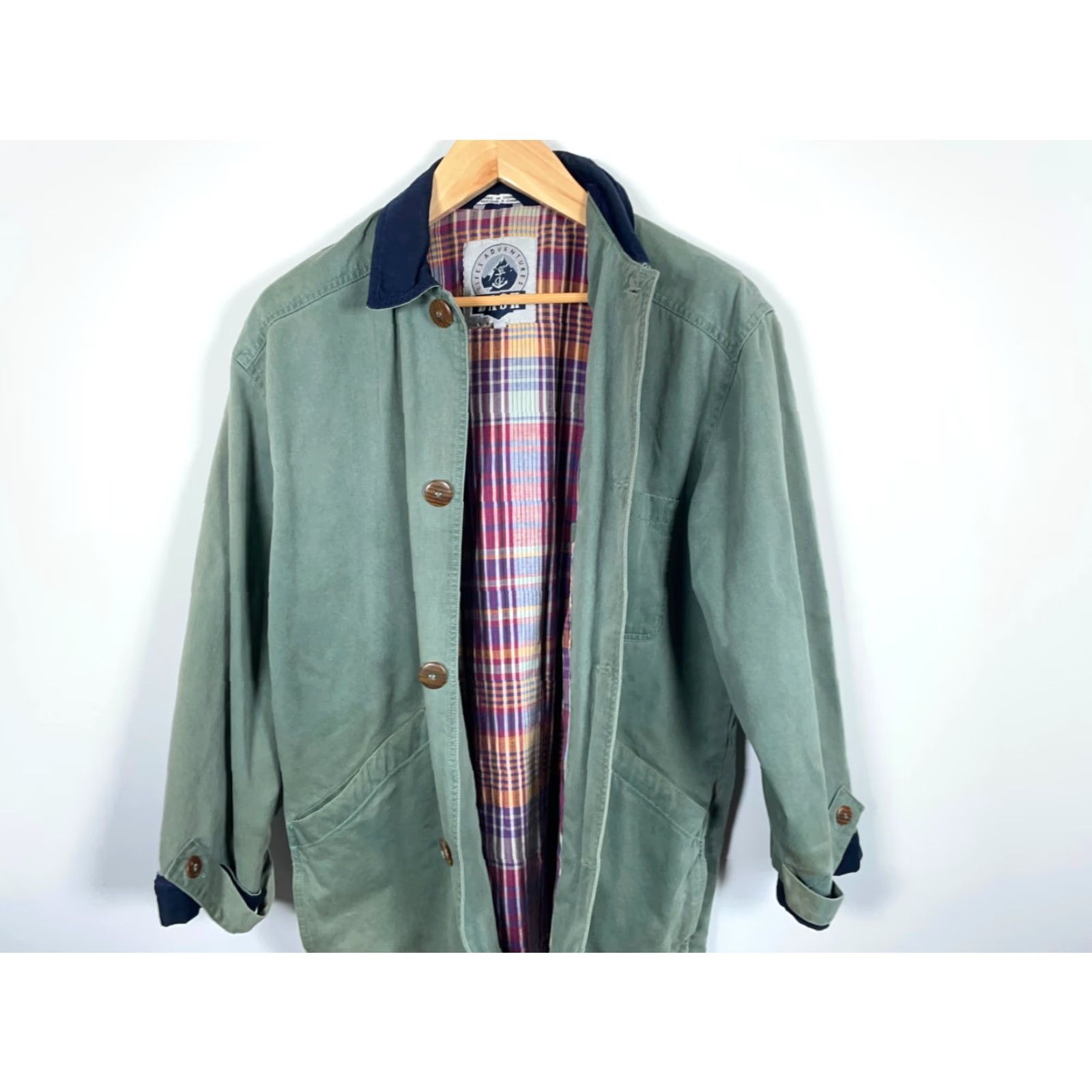 ASH 90s Pigment Dyed Chore Jacket Men's Small Green Plaid Lined Dash Tag Vintage No Size US S / EU 44-46 / 1 - 4 Thumbnail