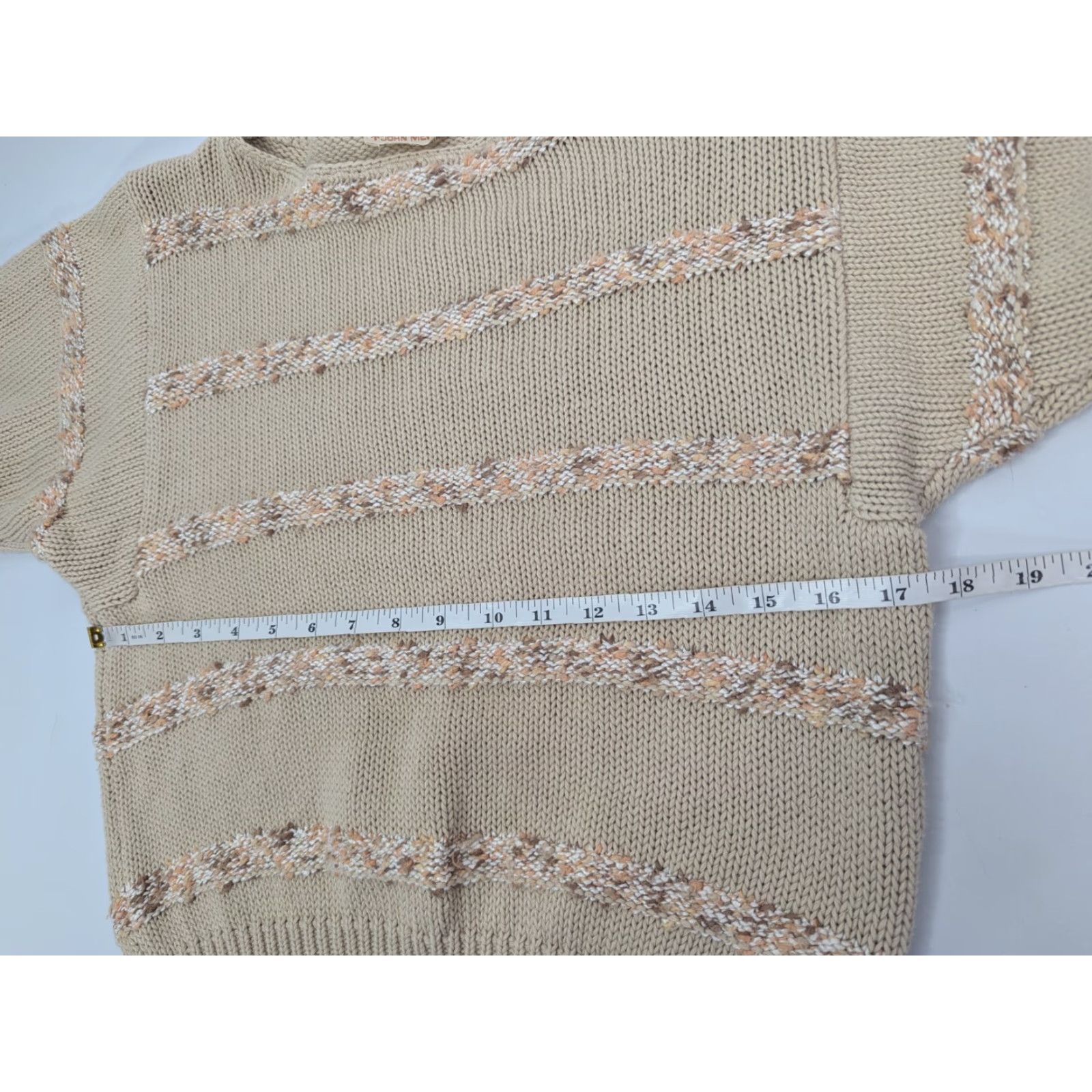 Vintage VINTAGE John Meyer Beige Striped Knit Sweater Women L Long Sleeve Round Neck Pullover 80s 90s Retro Classic Designer Size L / US 10 / IT 46 - 5 Thumbnail