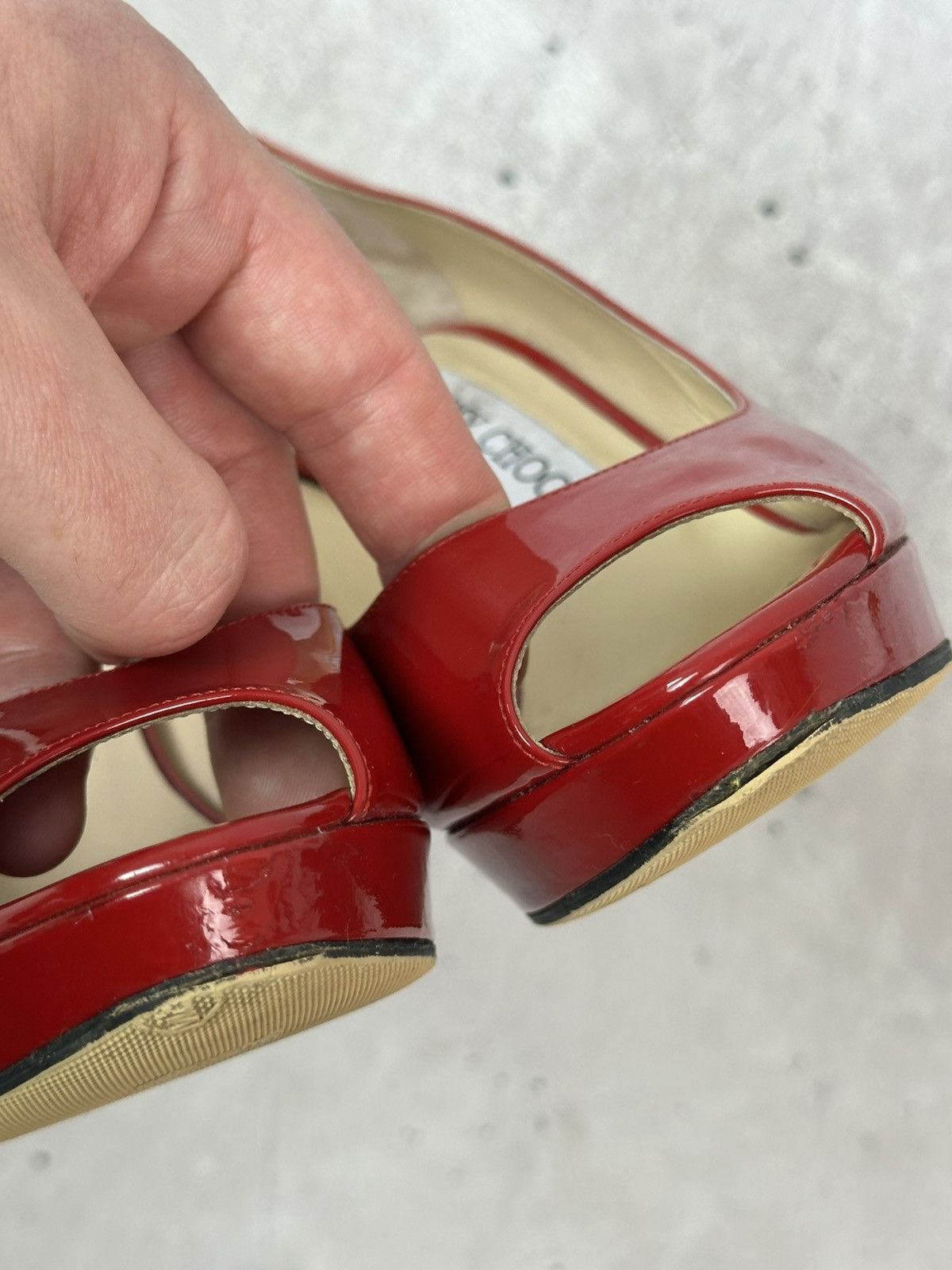 Jimmy Choo Jimmy Choo Made in Italy Patent Leather Red Heels With Box Size US 6 / IT 36 - 5 Thumbnail