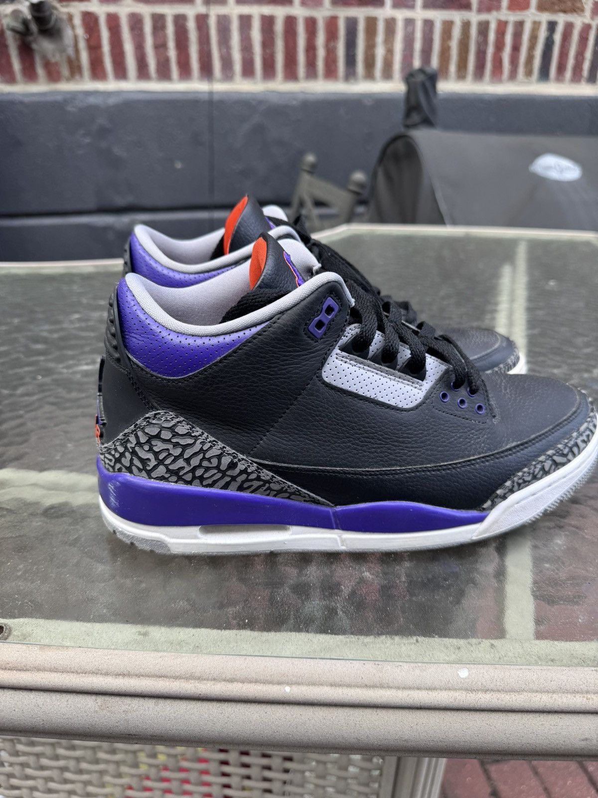 Jordan Brand × Nike Jordan 3 Retro Purple-Cement Size US 10 / EU 43 - 2 Thumbnail