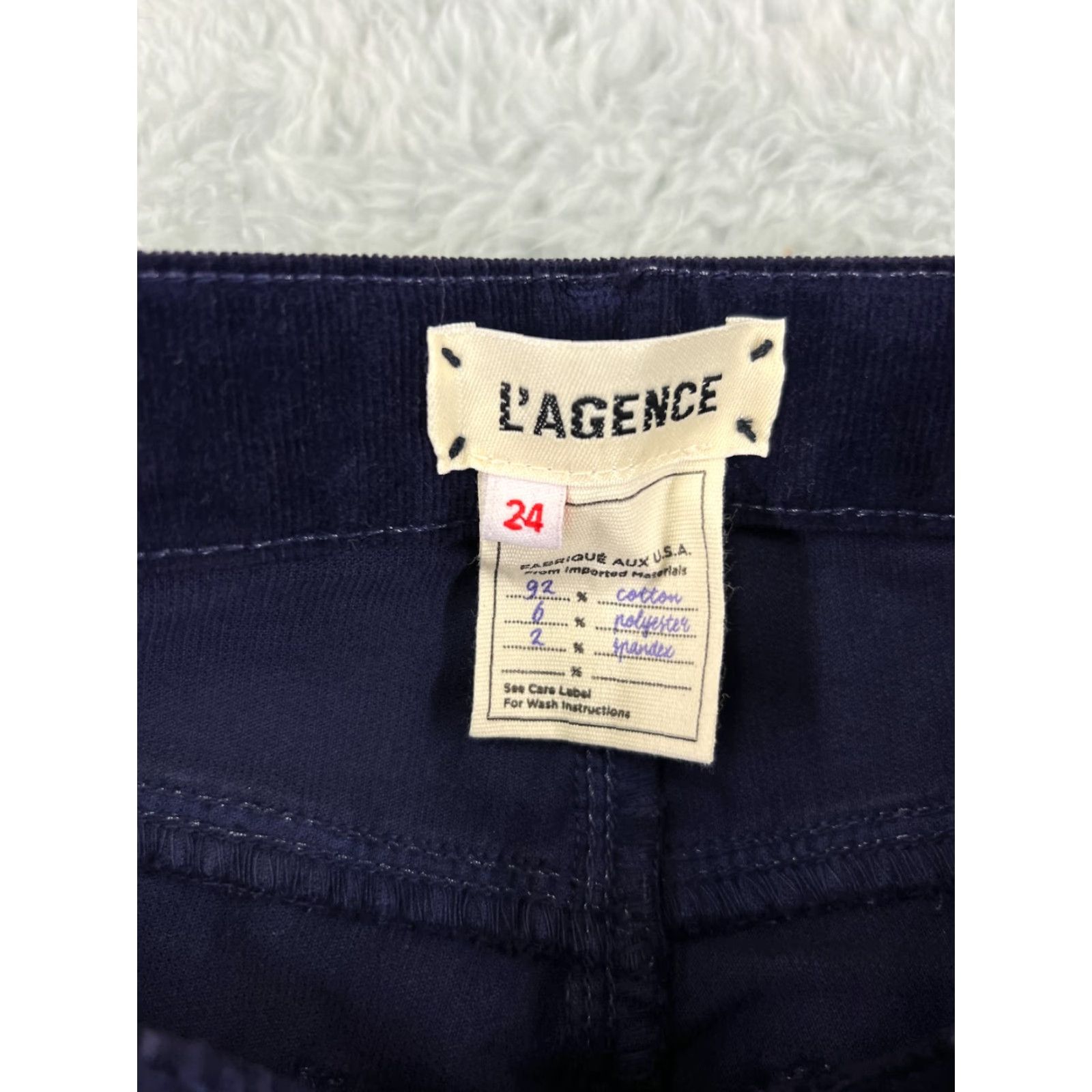 L'AGENCE L'AGENCE Jeans Womens 24 Blue Skinny 5-Pocket Design Denim Corduroy Stretch Pocket Zipper Button Vintage No N/A Size 42" / US 20 - 3 Thumbnail