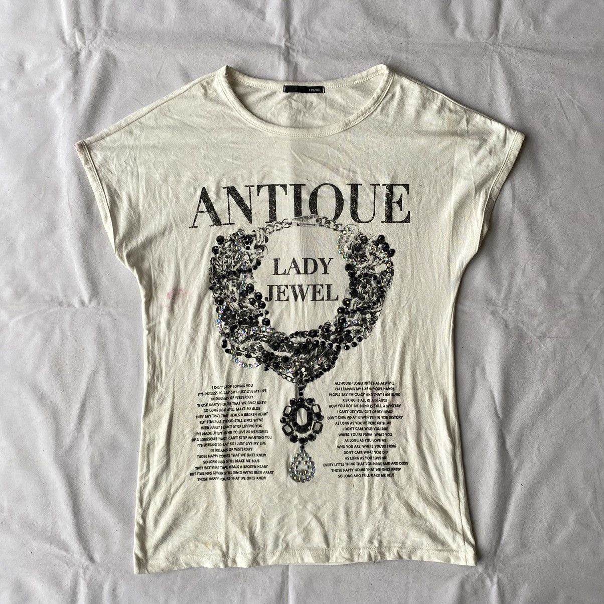 If Six Was Nine × Japanese Brand × Le Grande Bleu (L.G.B.) Japanese Style Antique Poem Diamond Sleeveless Tees Size M / US 6-8 / IT 42-44 - 2 Thumbnail