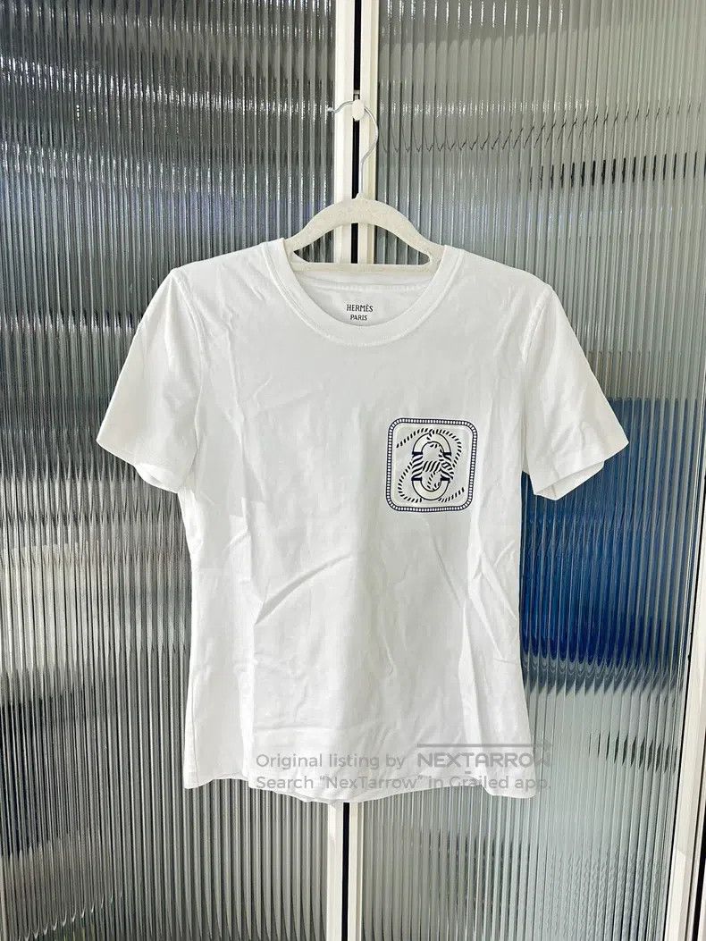 Hermes Hermes White embroidered short-sleeve dress Size XS / US 0-2 / IT 36-38 - 1 Thumbnail