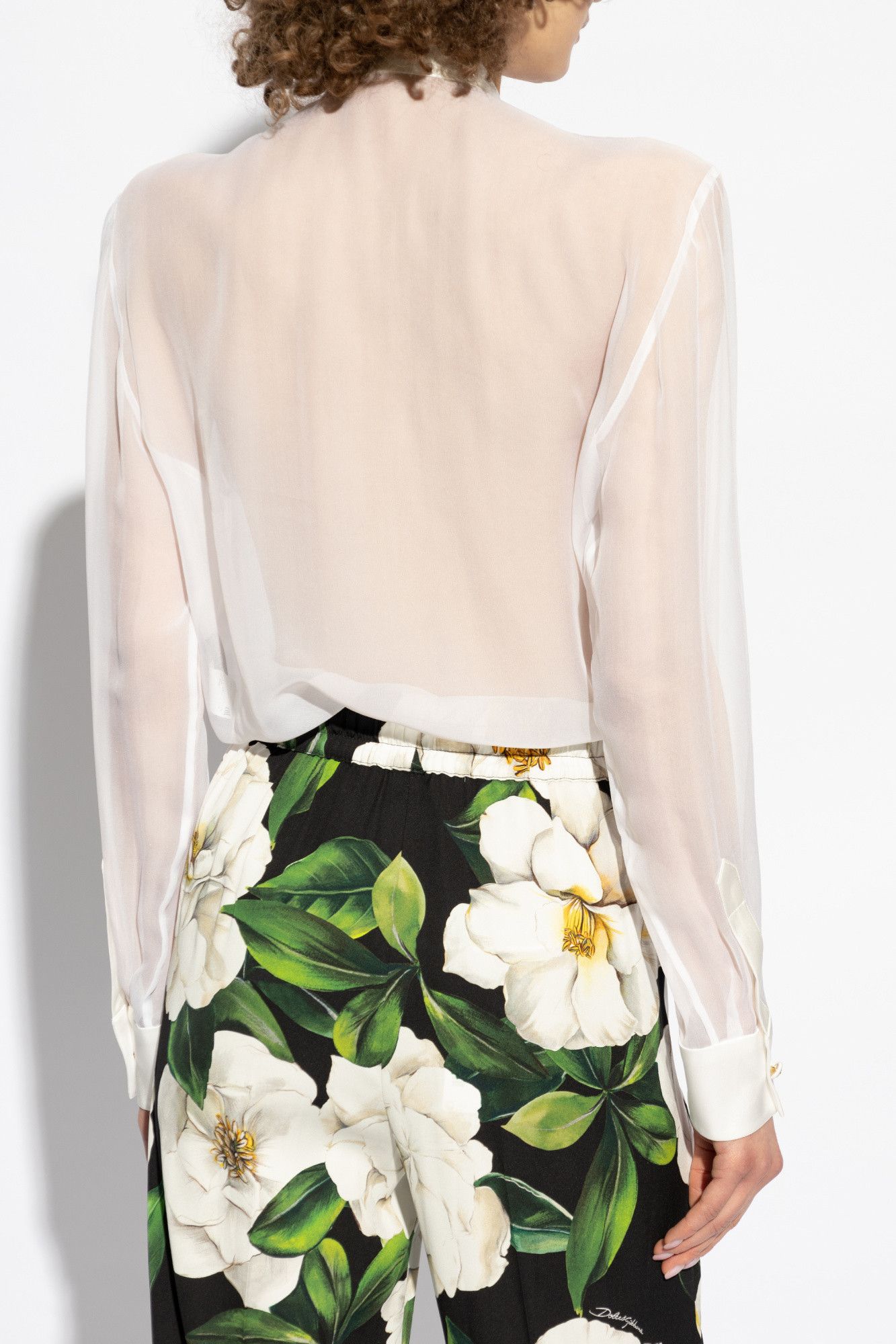 Dolce & Gabbana o1s22i1n0225 Silk Shirt in White Size M / US 6-8 / IT 42-44 - 5 Thumbnail