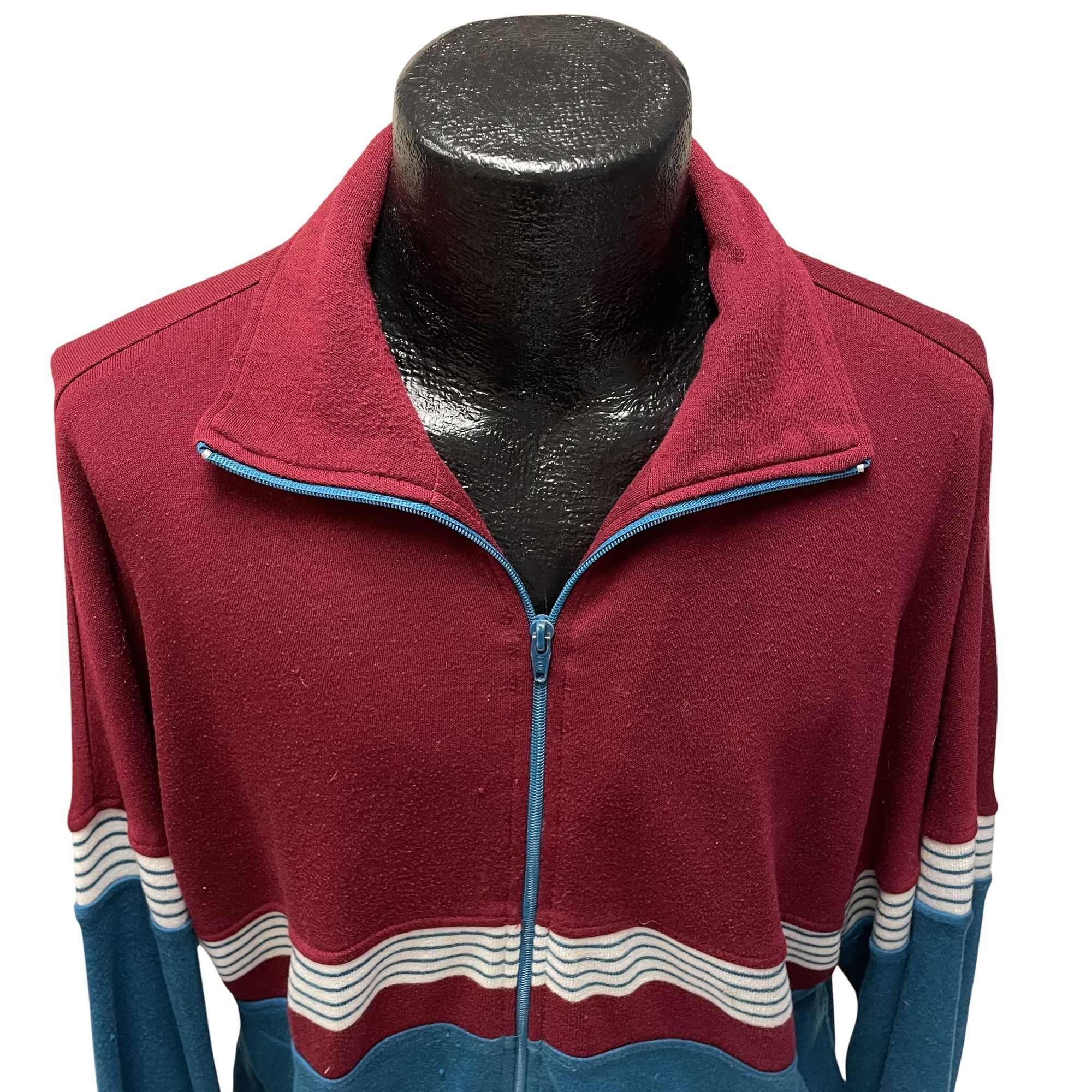 Other Vtg Carl Michaels Maroon Blue COLOR BLOCK Athletic Jacket Size US XL / EU 56 / 4 - 3 Thumbnail