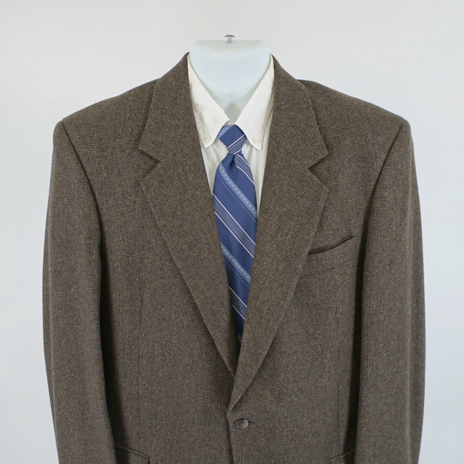 John Weitz John Weitz Signature Soft Tweed Wool Camel Hair Brown Blue C Size 40L - 1 Thumbnail