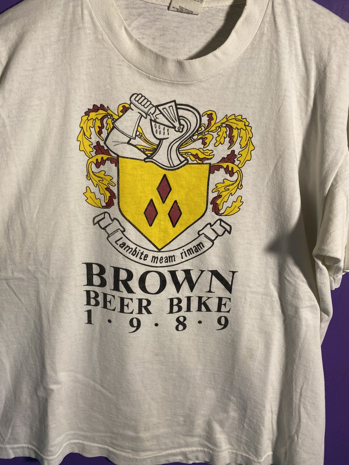 Vintage 1989 Brown beer bike college tee