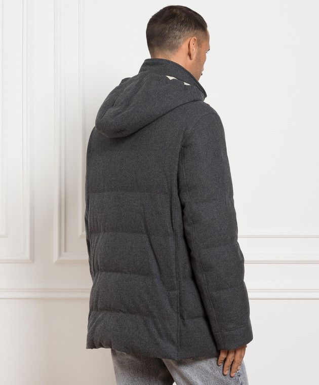 Brunello Cucinelli 0924 Goose Padded Jacket in Grey Size US XL / EU 56 / 4 - 2 Thumbnail