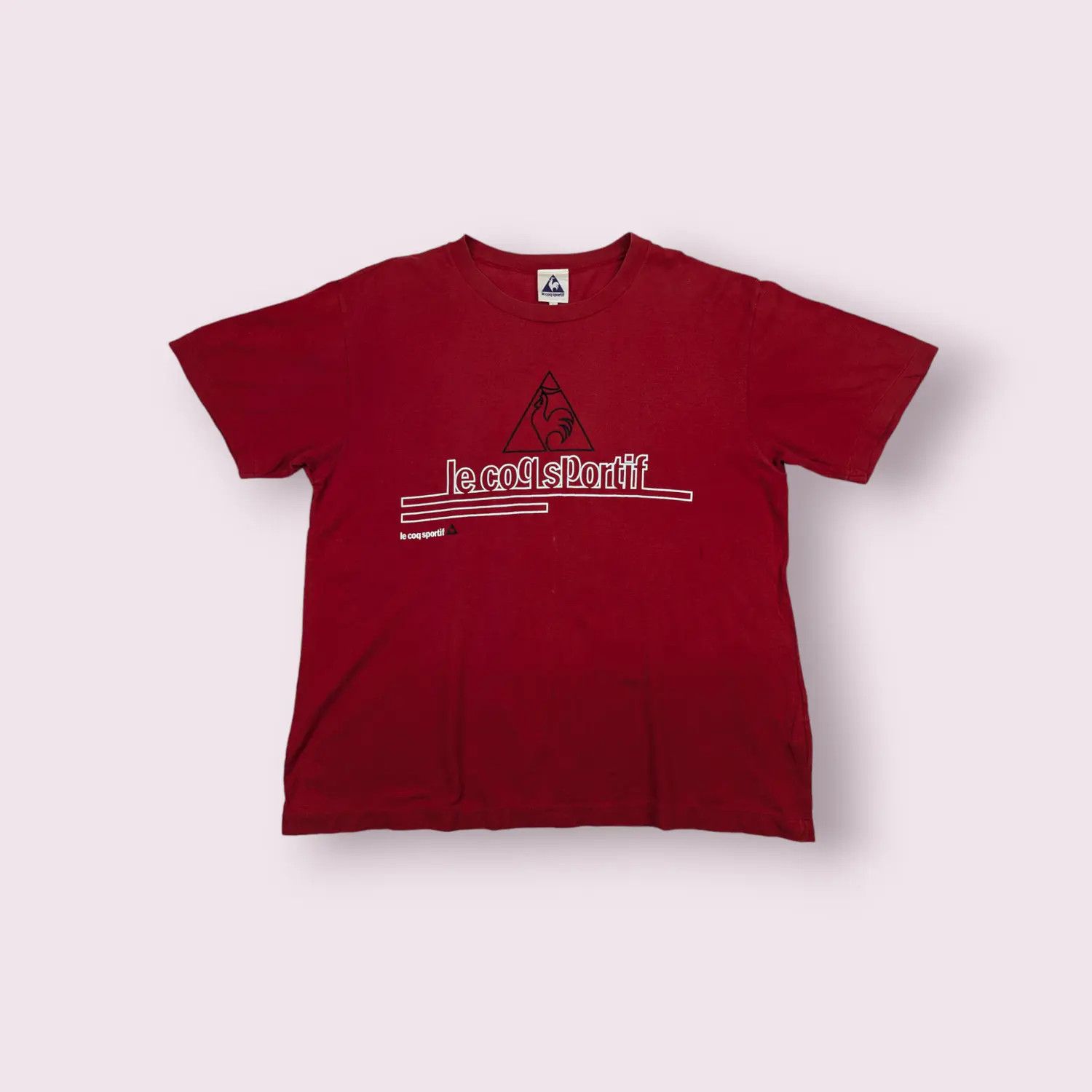 Le Coq Sportif × Vintage Vintage LE COQ SPORTIF Big Spell Out T-Shirt Single Stitches Size US L / EU 52-54 / 3 - 1 Thumbnail