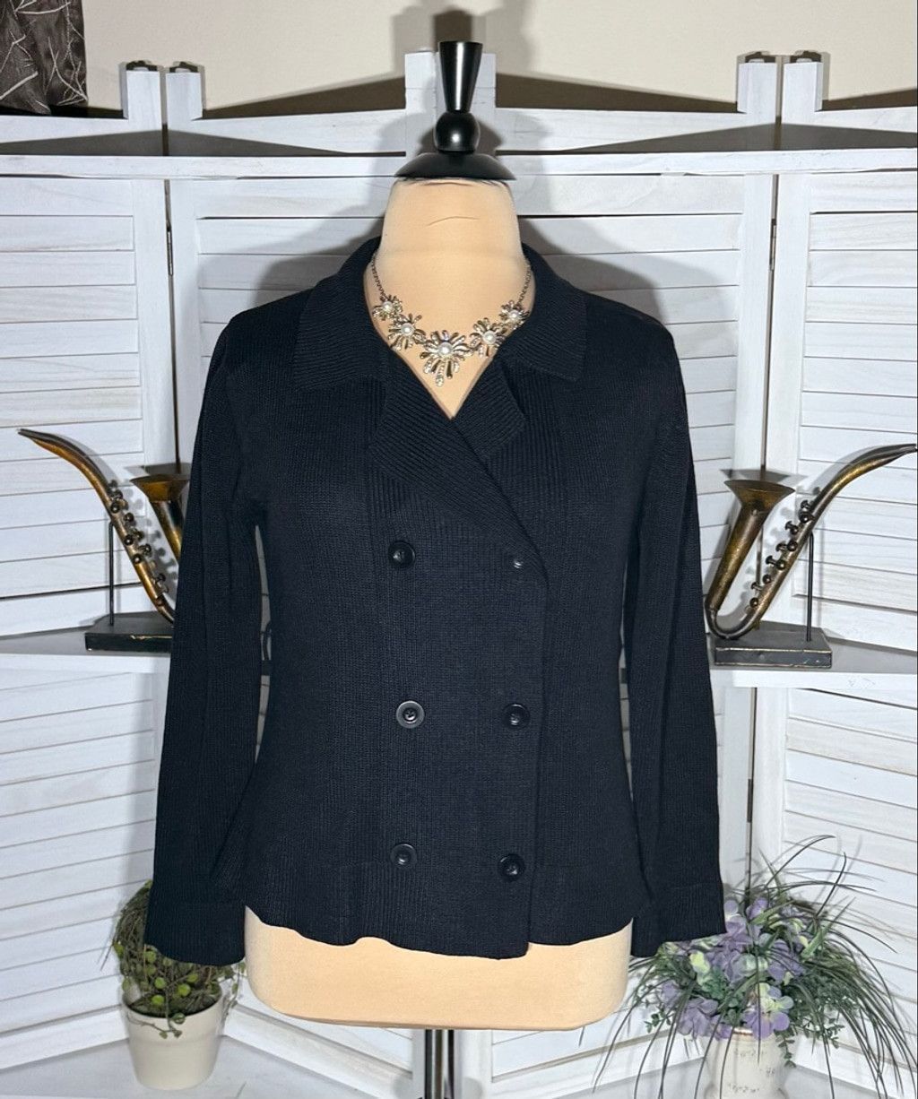 EFFECTOR Vintage 90s Y2K cardigan buttoned down knit black sz XL Size XL / US 12-14 / IT 48-50 - 1 Thumbnail