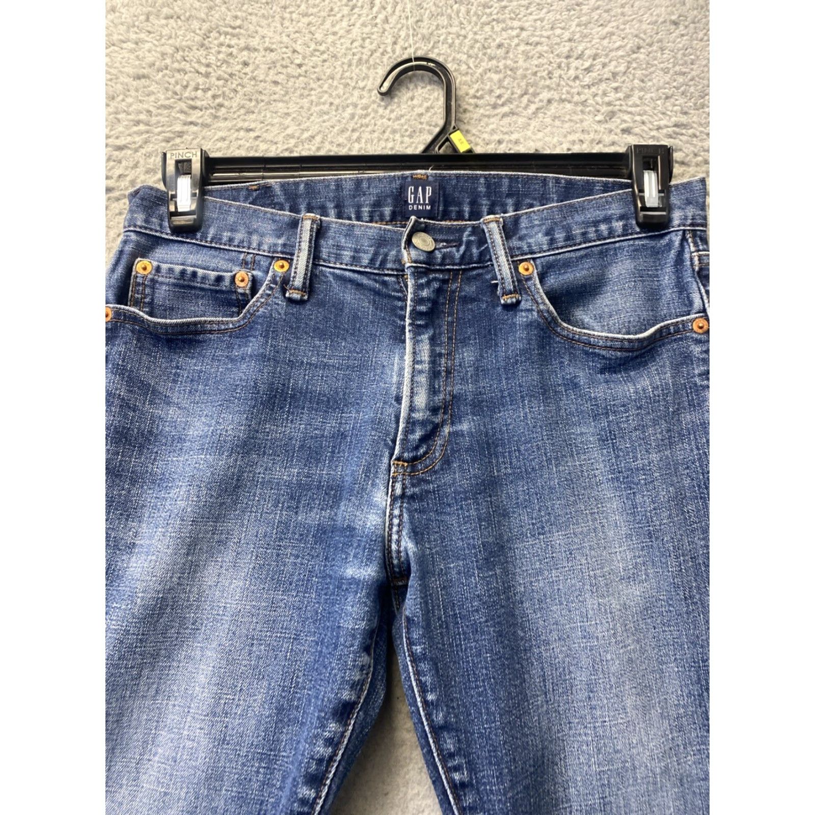 Gap GAP Slim Fit Jeans Mens 29X32 Light Wash Blue Straight Denim USA Size US 29 - 2 Thumbnail