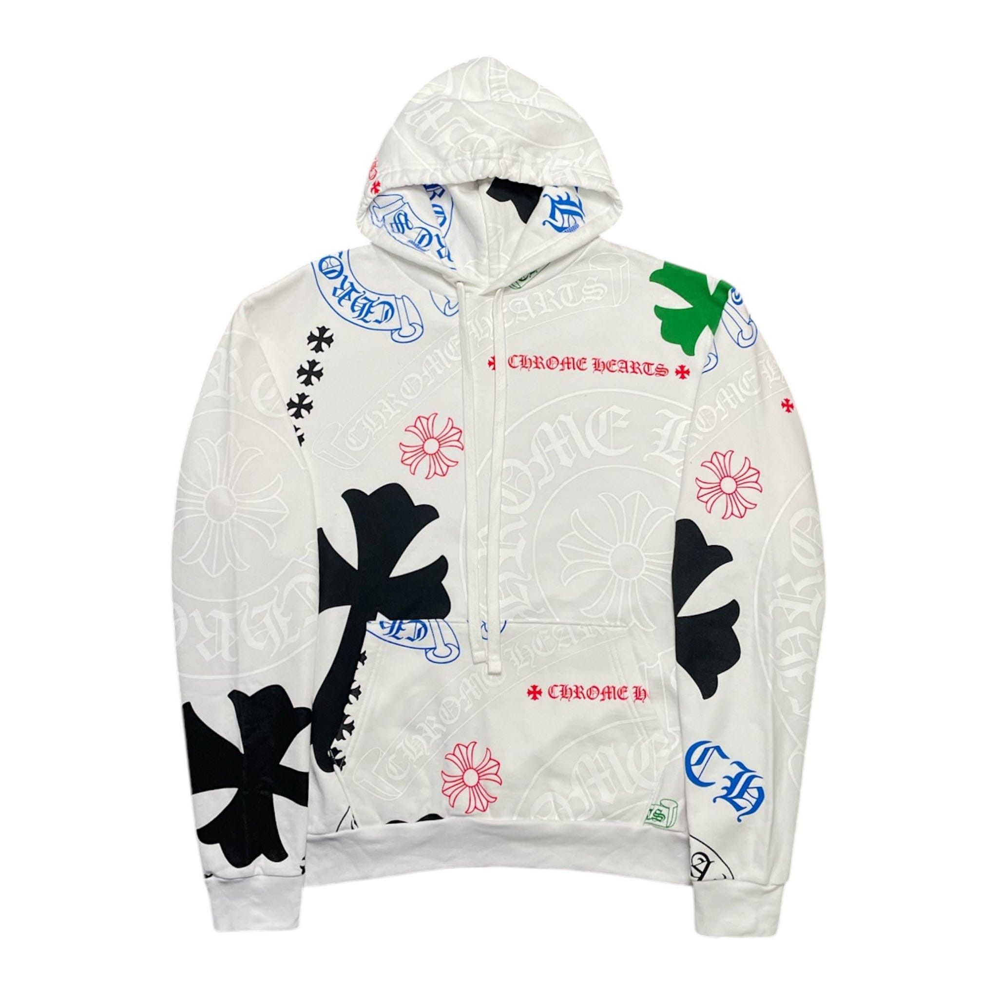 Chrome Hearts Stencil Logo Hooded Sweatshirt White Multi Size US XS / EU 42 / 0 - 1 Thumbnail