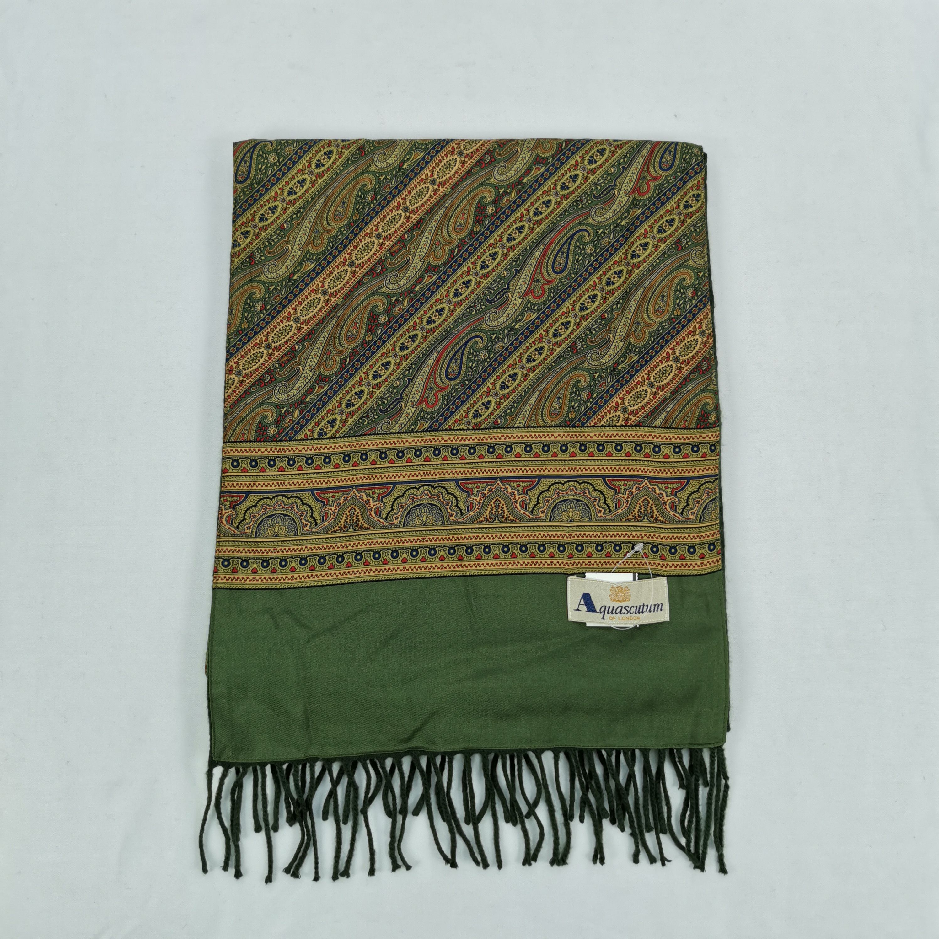 Aquascutum Vintage Aquascutum Scarf Paisley Muffler Wool SiLK - . Size ONE SIZE - 3 Thumbnail