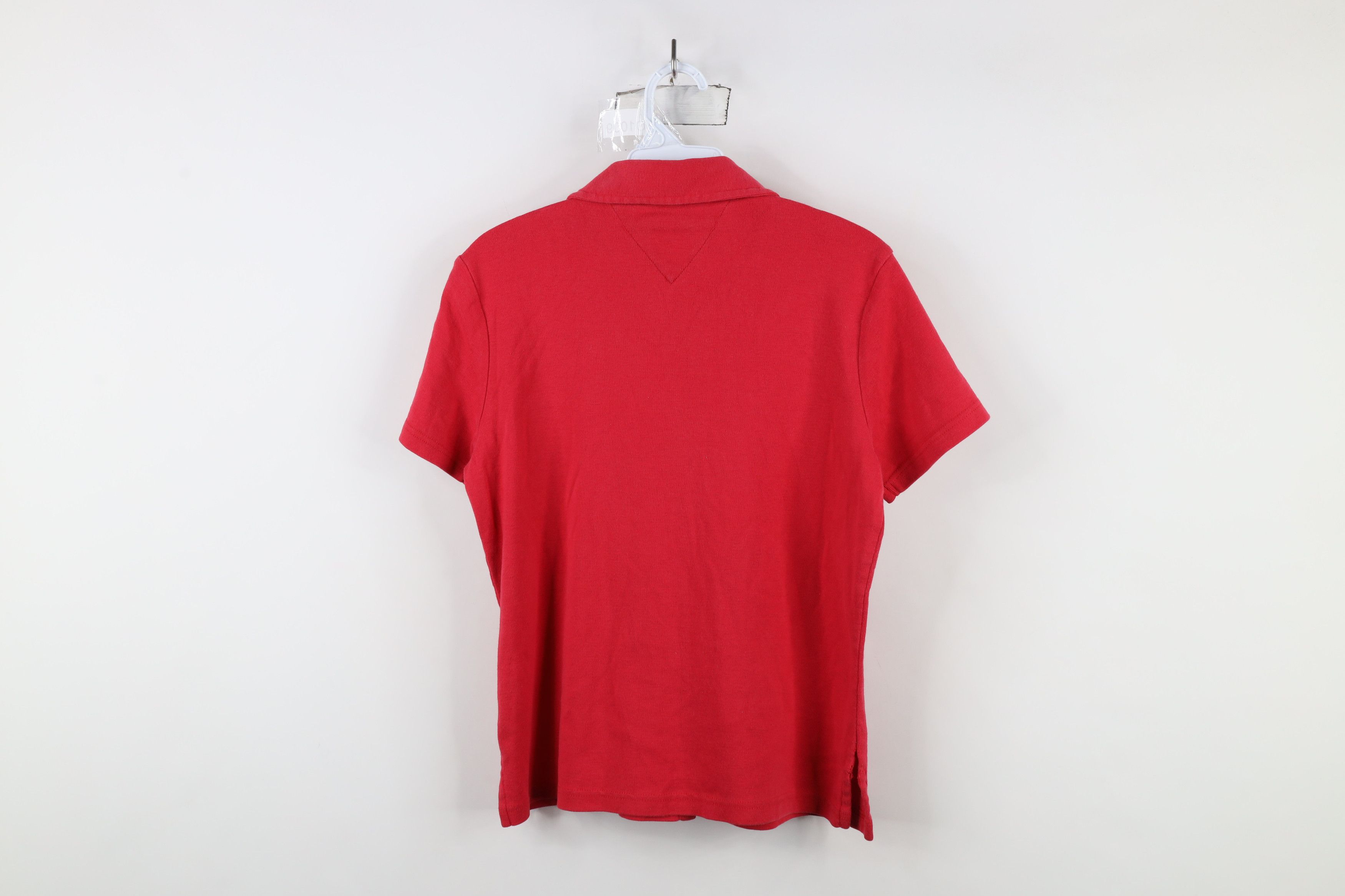 Tommy Hilfiger × Vintage Vintage 90s Y2K Tommy Hilfiger Cropped Snap Button Shirt Red Size XL / US 12-14 / IT 48-50 - 9 Thumbnail