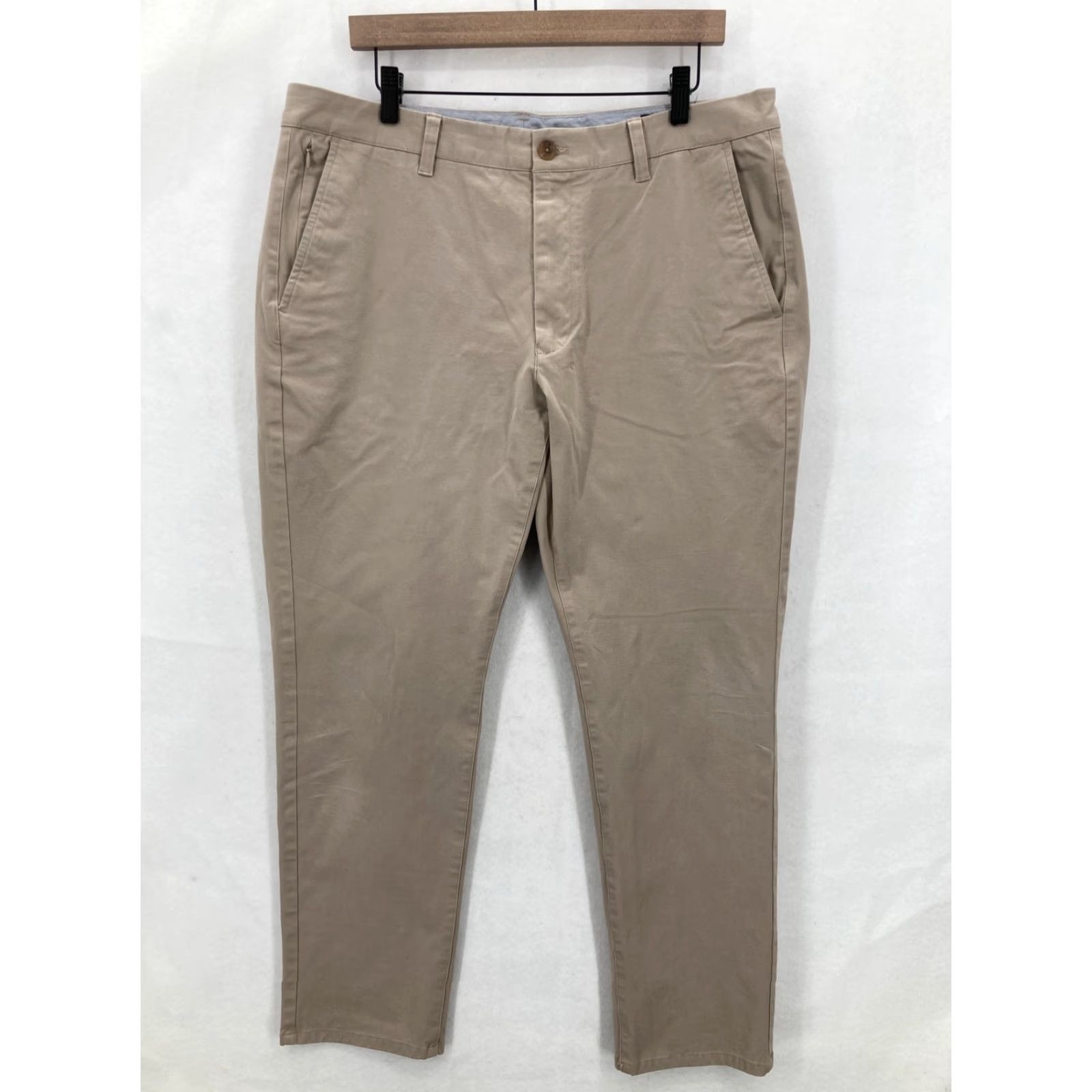 Bonobos VINTAGE Bonobos Chino Pants Mens 36x30 Khaki Slim Fit Stretch Flat Front Zip Fly Casual Size US 36 / EU 52 - 2 Thumbnail