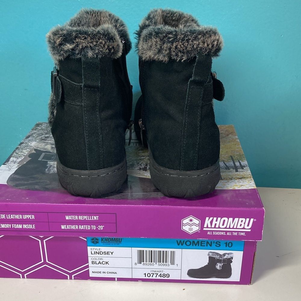 Other Khombu Lindsay Black Leather Ankle Boots Size 10 Size US 10 / IT 40 - 5 Thumbnail