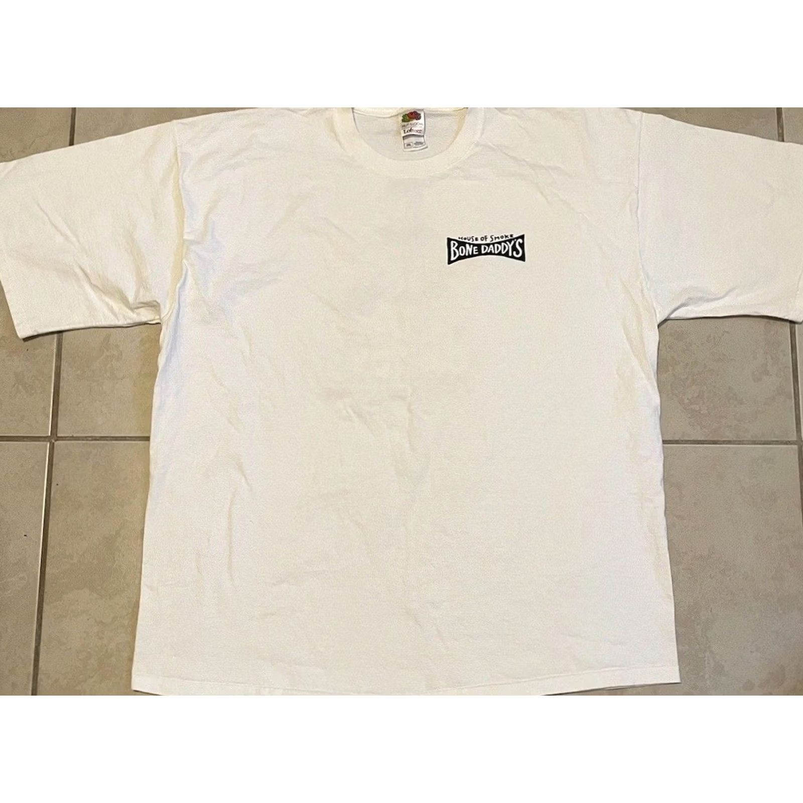 Bones VINTAGE Grunge T-Shirt Mens 2XL White Bone Daddys BBQ Can’t Beat Our Meat Funny 90s Y2K Shirt Texan Humor Size US XXL / EU 58 / 5 - 2 Thumbnail