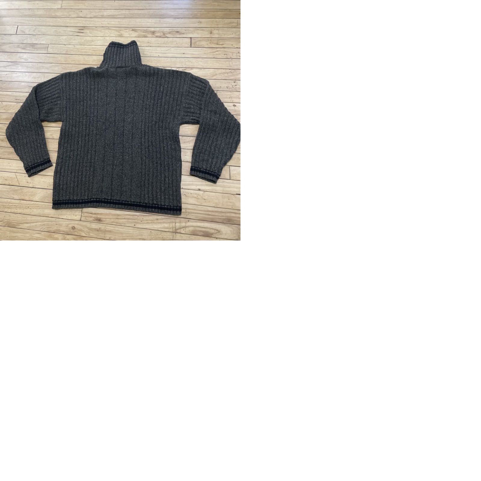 Vintage TAG SPORT vtg 90s Chunky Turtleneck Sweater Brown Black Green Minimal Made USA Sweater Mens L Size US L / EU 52-54 / 3 - 11 Thumbnail