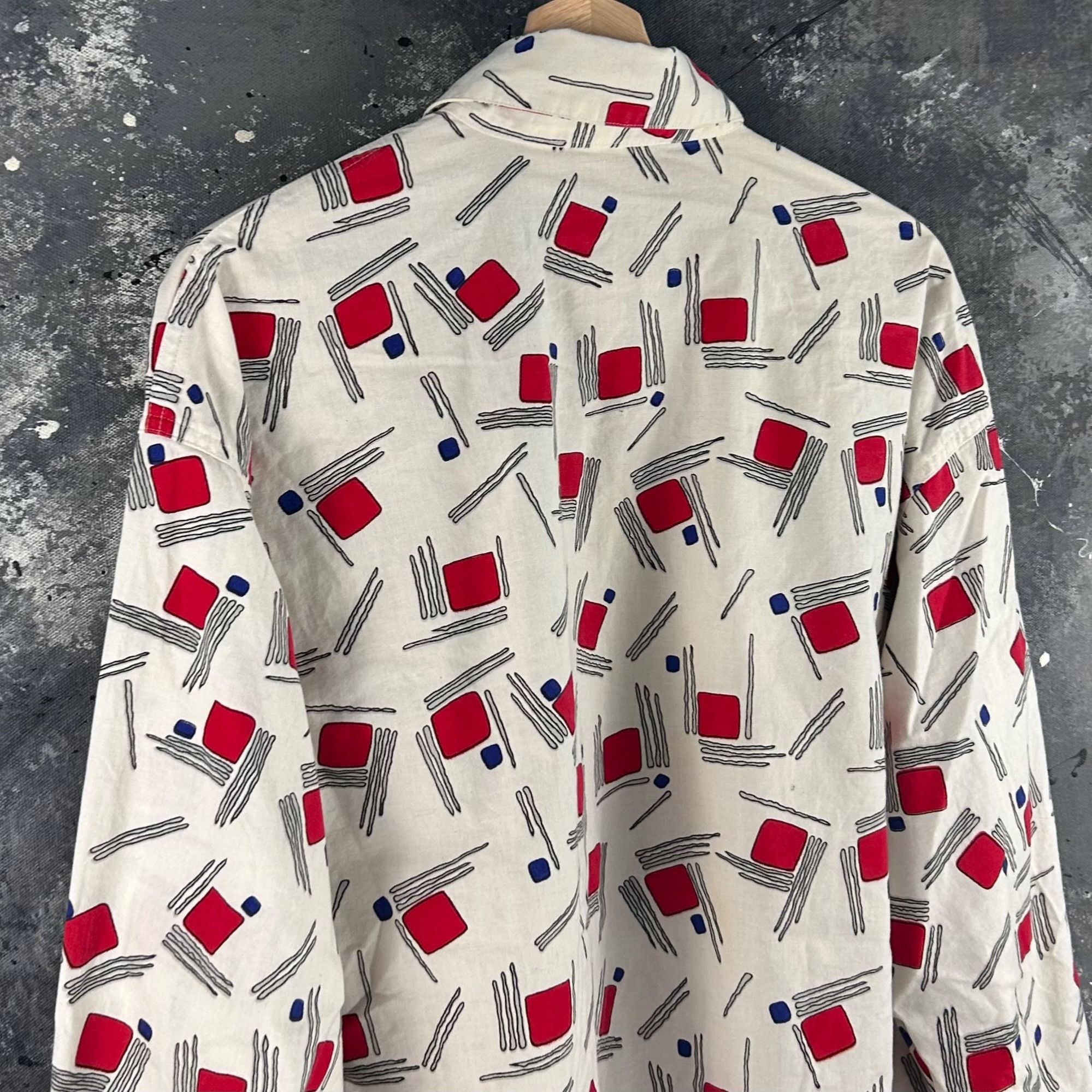 Vintage Vintage 1980’s Geometric art button shirt Size US XL / EU 56 / 4 - 3 Thumbnail
