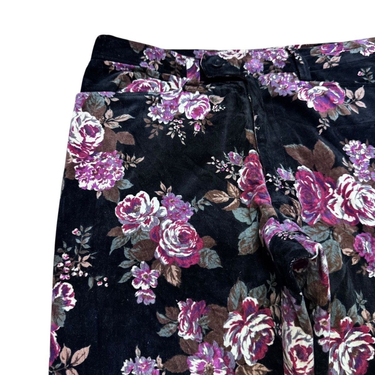 Tornado Mart Tornado Mart Velvet Floral Flare Pants Size 30" / US 8 / IT 44 - 4 Thumbnail