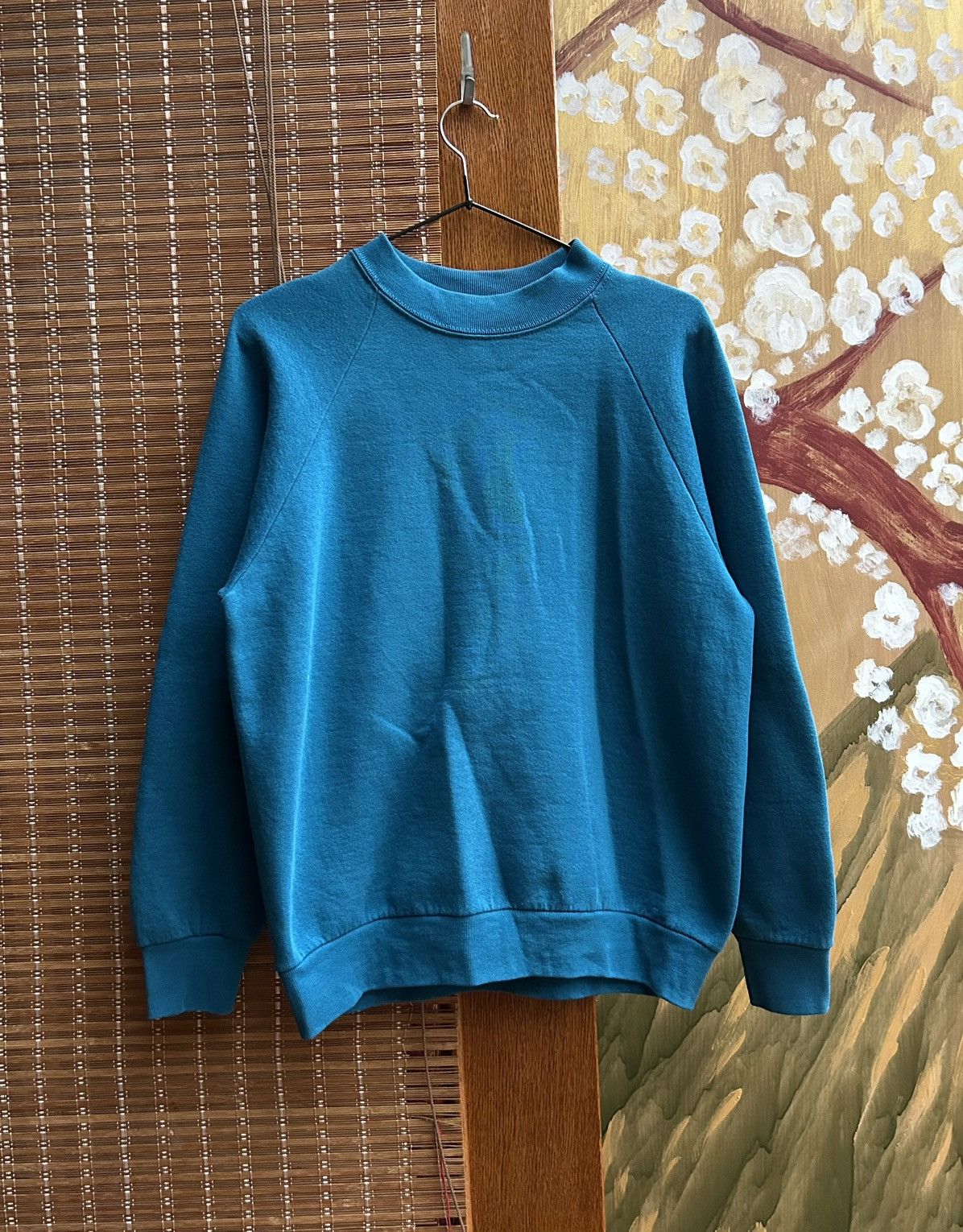 Fruit Of The Loom 90s Fruit Of The Loom Blank Turquoise Crewneck Sweatshirt Size US M / EU 48-50 / 2 - 1 Thumbnail