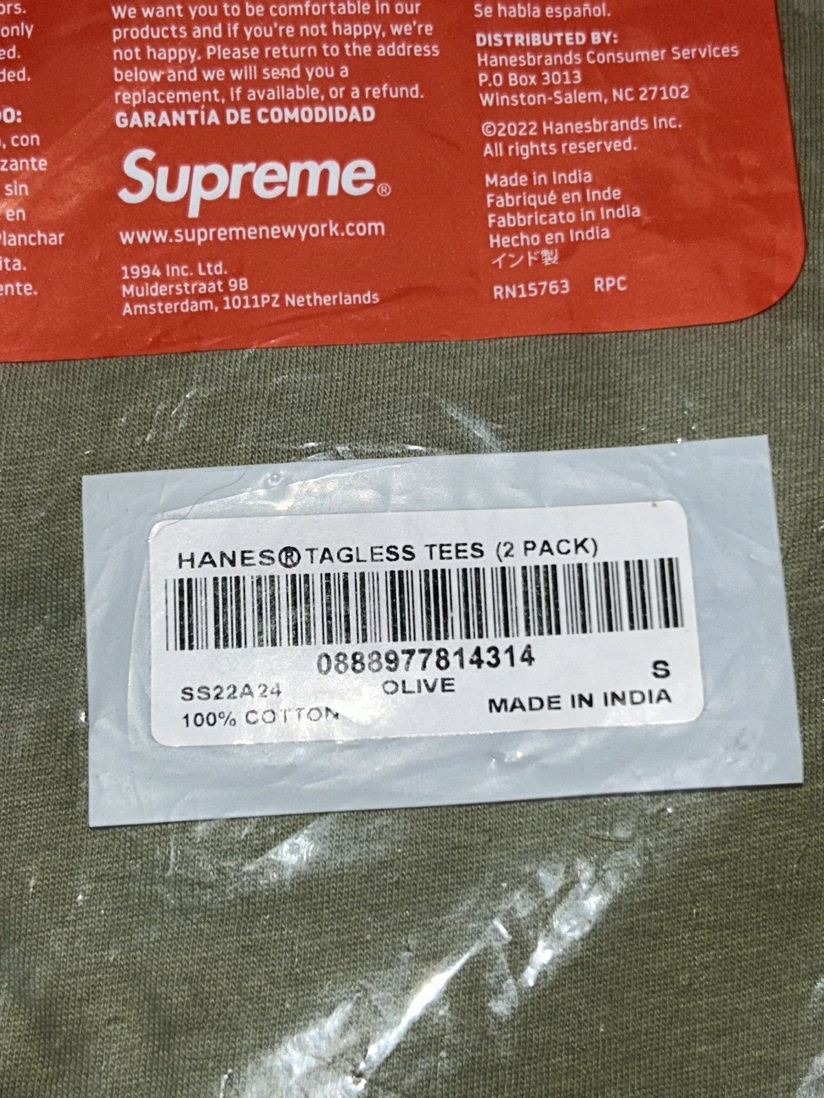 Supreme Supreme Hanes Tagless Tees SS22 Olive size Small NEW Size US S / EU 44-46 / 1 - 5 Thumbnail