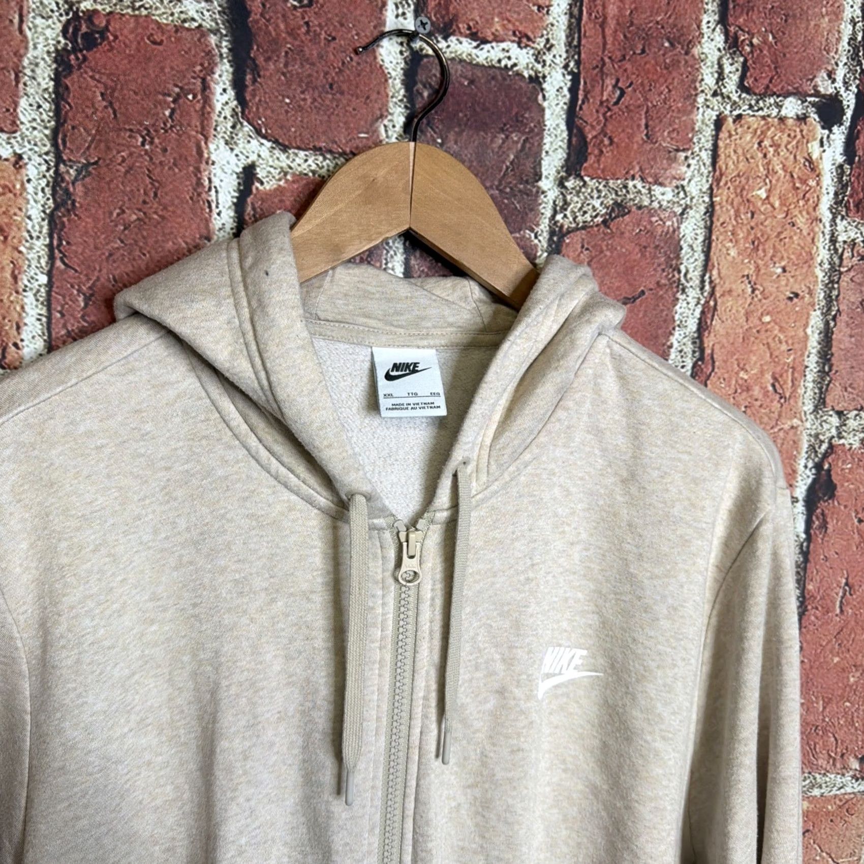 Nike Nike Sportswear Hoodie Womens 2X Beige Full Zip Hooded Pockets Logo Athletic Running Athleisure Size XXL / US 16-18 / IT 52-54 - 2 Thumbnail