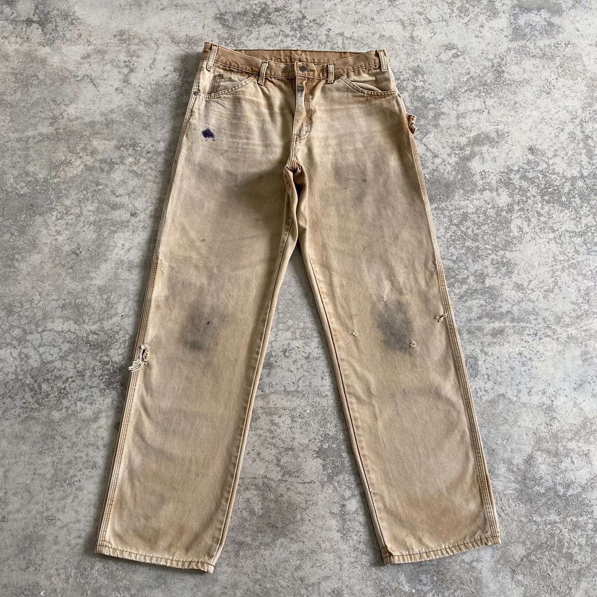 Dickies tapered denim pants for men, equivalent to W31 cotton blue type Vintage Second Hand main image 1