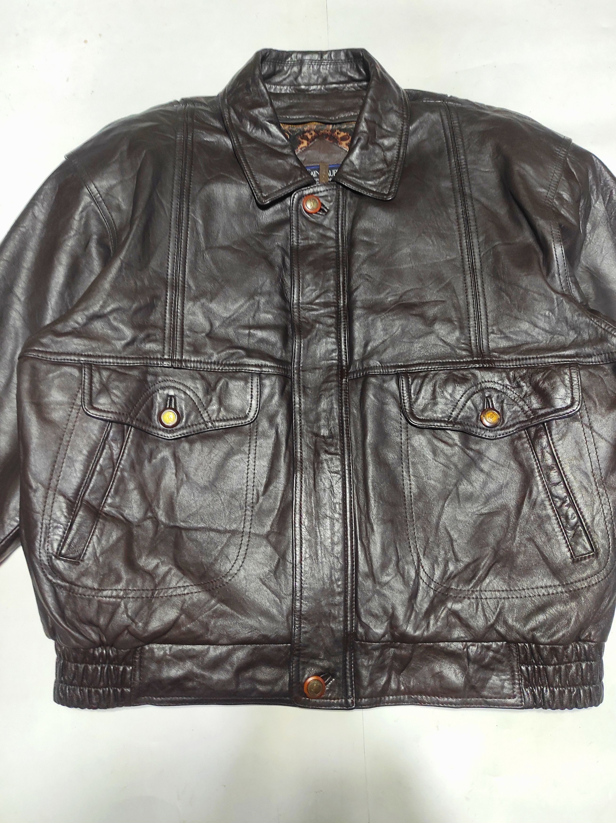 Yves Saint Laurent Beautiful Yves Saint Laurent Bomber jacket Genuine Leather Size US L / EU 52-54 / 3 - 4 Thumbnail