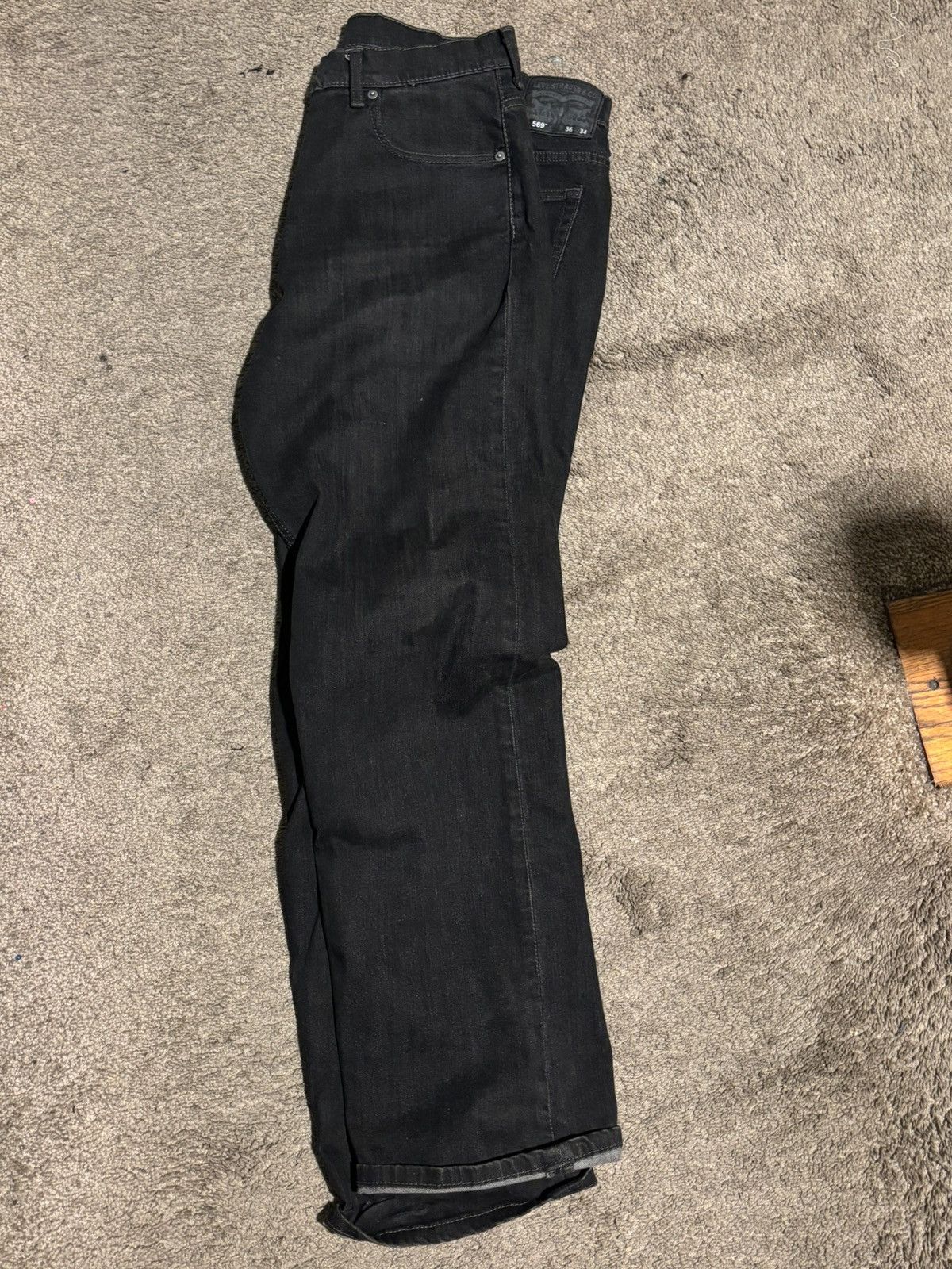 Levi's Vintage Clothing Levi’s 569 Faded Dark Wash Jeans – Straight Fit – 36x34 Size US 36 / EU 52 - 7 Thumbnail