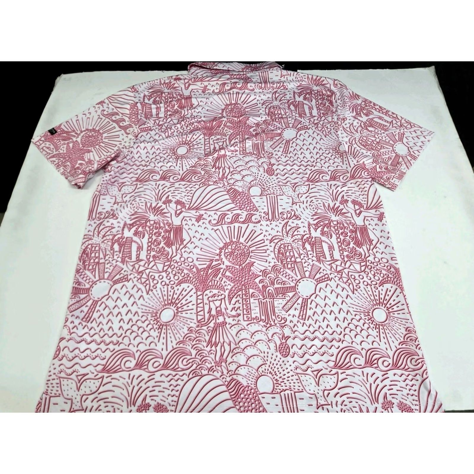 Vintage NWT Yatta Mens Premium Golf Polo Short Sleeve Pink/White XXL Hawaiian Floral Logo 7504 Men Regular Lightweight Breathable Stretch Polo Shirt Size US XXL / EU 58 / 5 - 5 Thumbnail