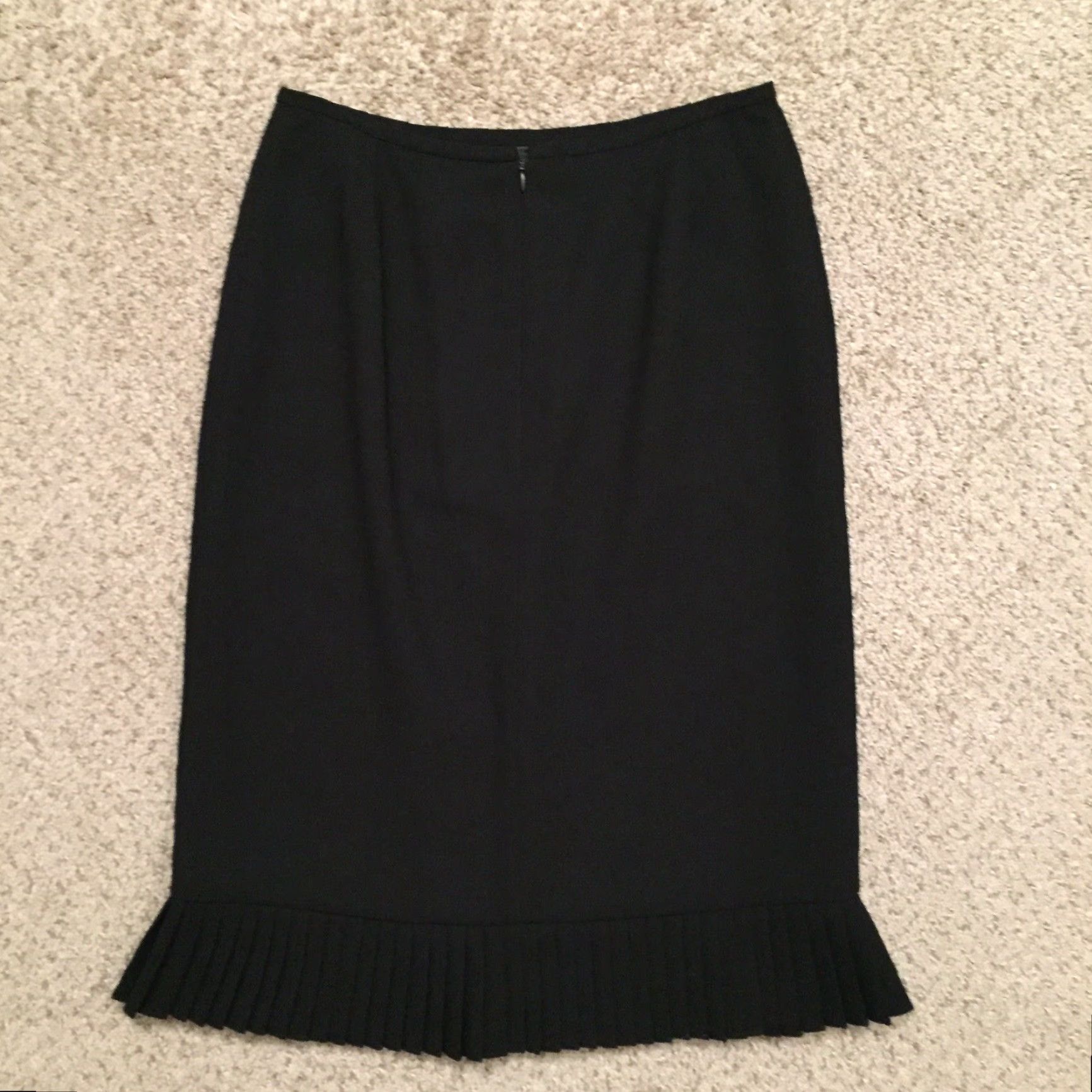 Vintage Jones Studio Skirt Women Pencil Midi Black Polyester Lined Size 6 Regular - Casual Party/Cocktail Size 28" / US 6 / IT 42 - 6 Thumbnail