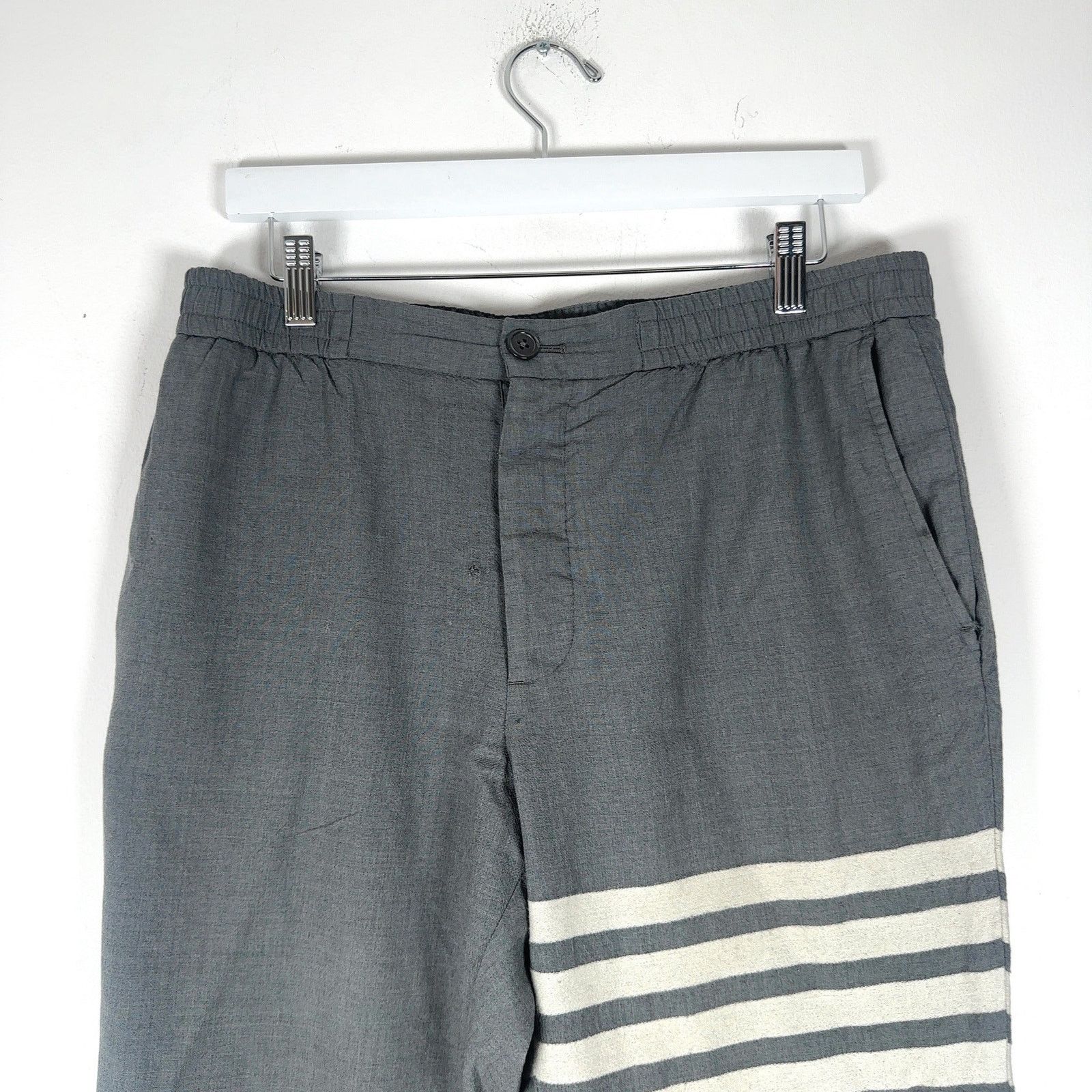 Thom Browne Thom Browne Woostered Woven Wool 4-Bar Pants Size US 32 / EU 48 - 2 Thumbnail