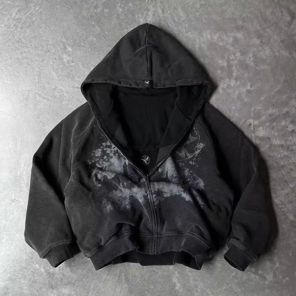 Japanese Brand Y2k Gothic Punk Style Printed Star Hoodie Size US XL / EU 56 / 4 - 2 Thumbnail