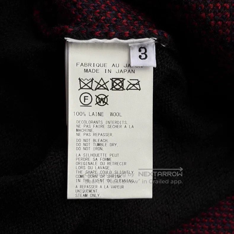 Yohji Yamamoto YOHJI YAMAMOTO Black and Red Striped Knit Cardigan Size US L / EU 52-54 / 3 - 8 Thumbnail