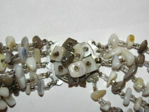 Designer Mother of Pearl Shell Multiple Strand Chip Bead Necklace Size ONE SIZE - 3 Thumbnail