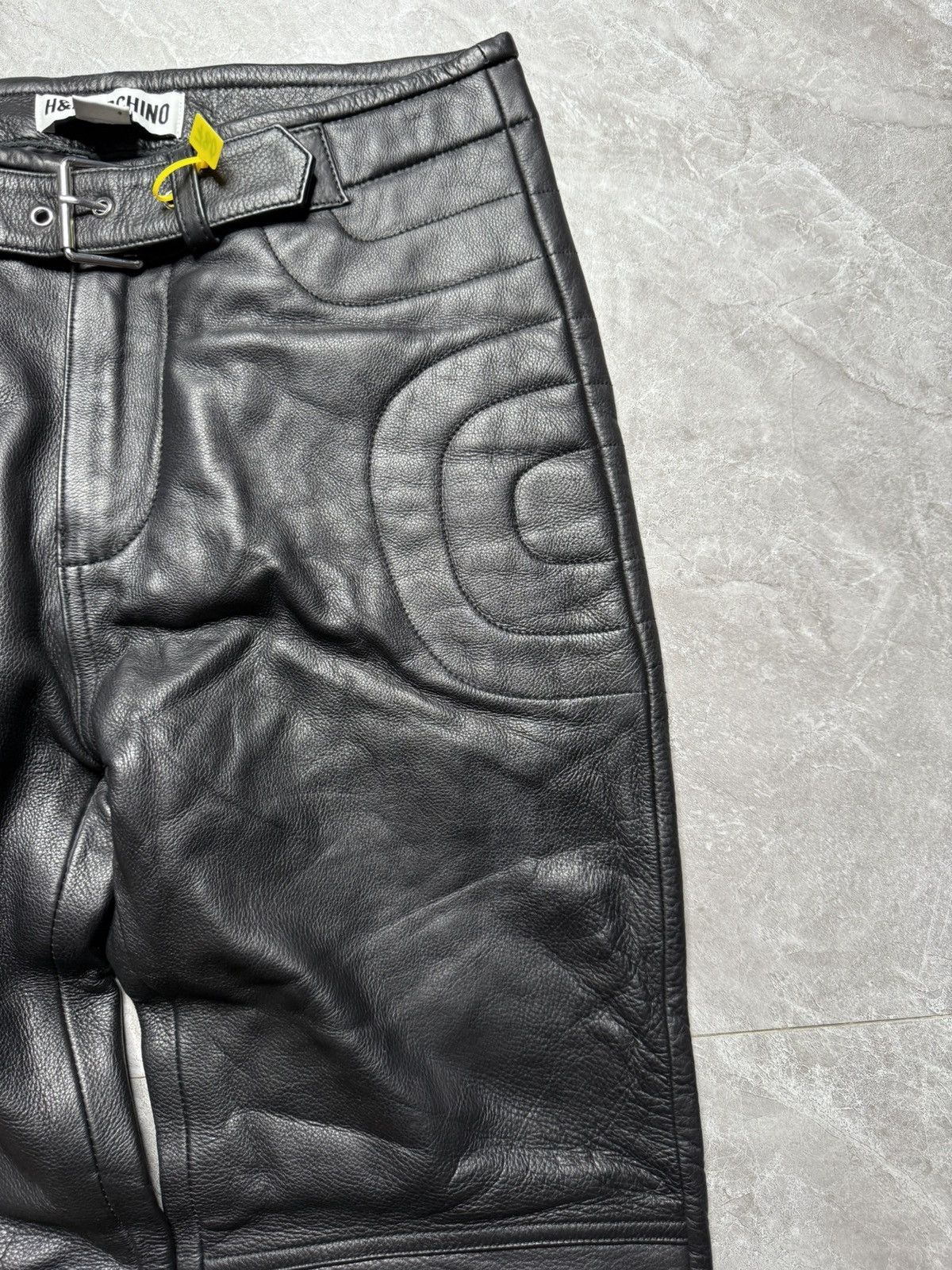 H&M × Moschino H&M x Moschino By jeremy Scott Leather Biker Pants Size US 29 - 6 Thumbnail