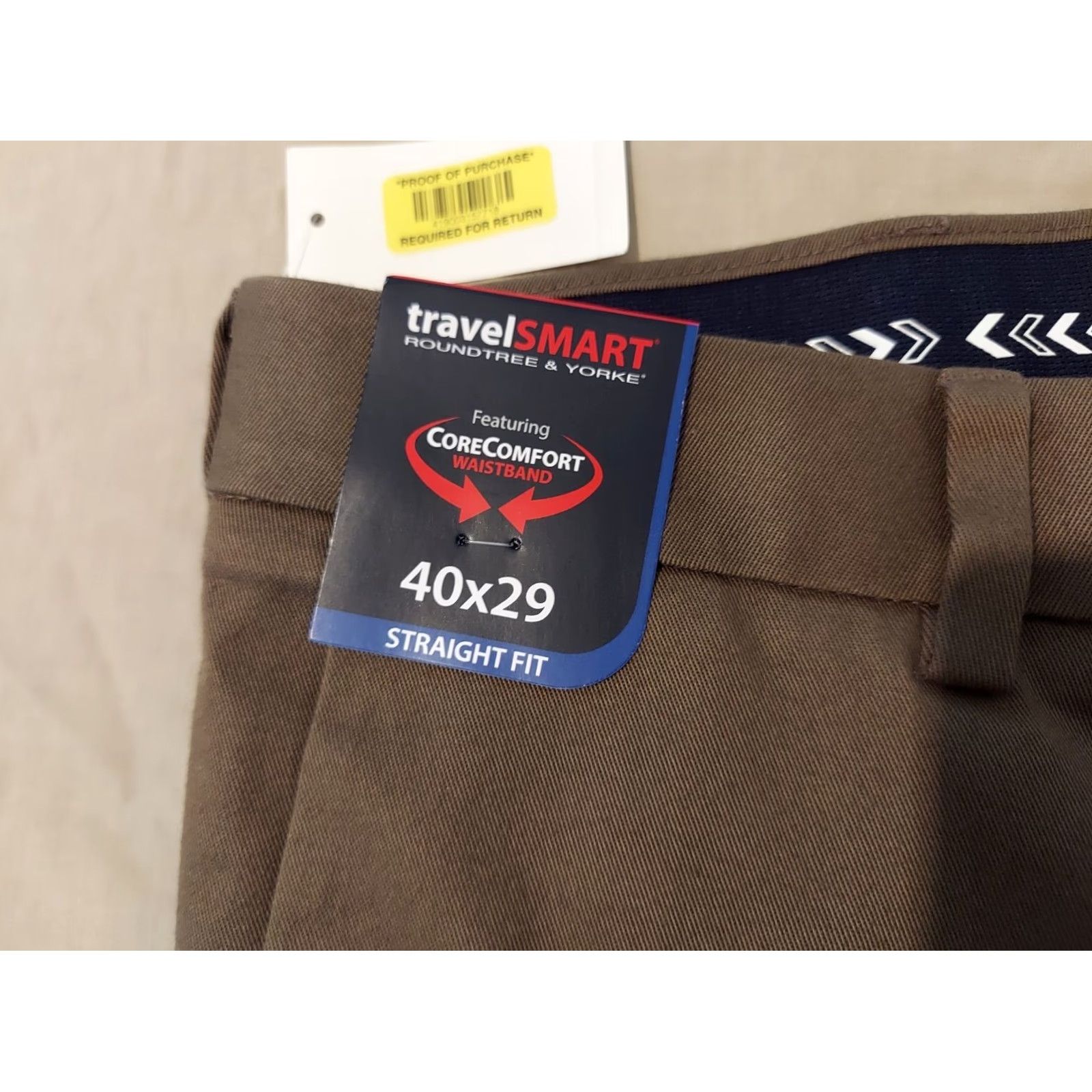 Roundtree & Yorke VINTAGE Mens New Roundtree & Yorke Khaki Dress Pants 40x29 Cotton Slack Chino Trouser Size US 40 / EU 56 - 5 Thumbnail