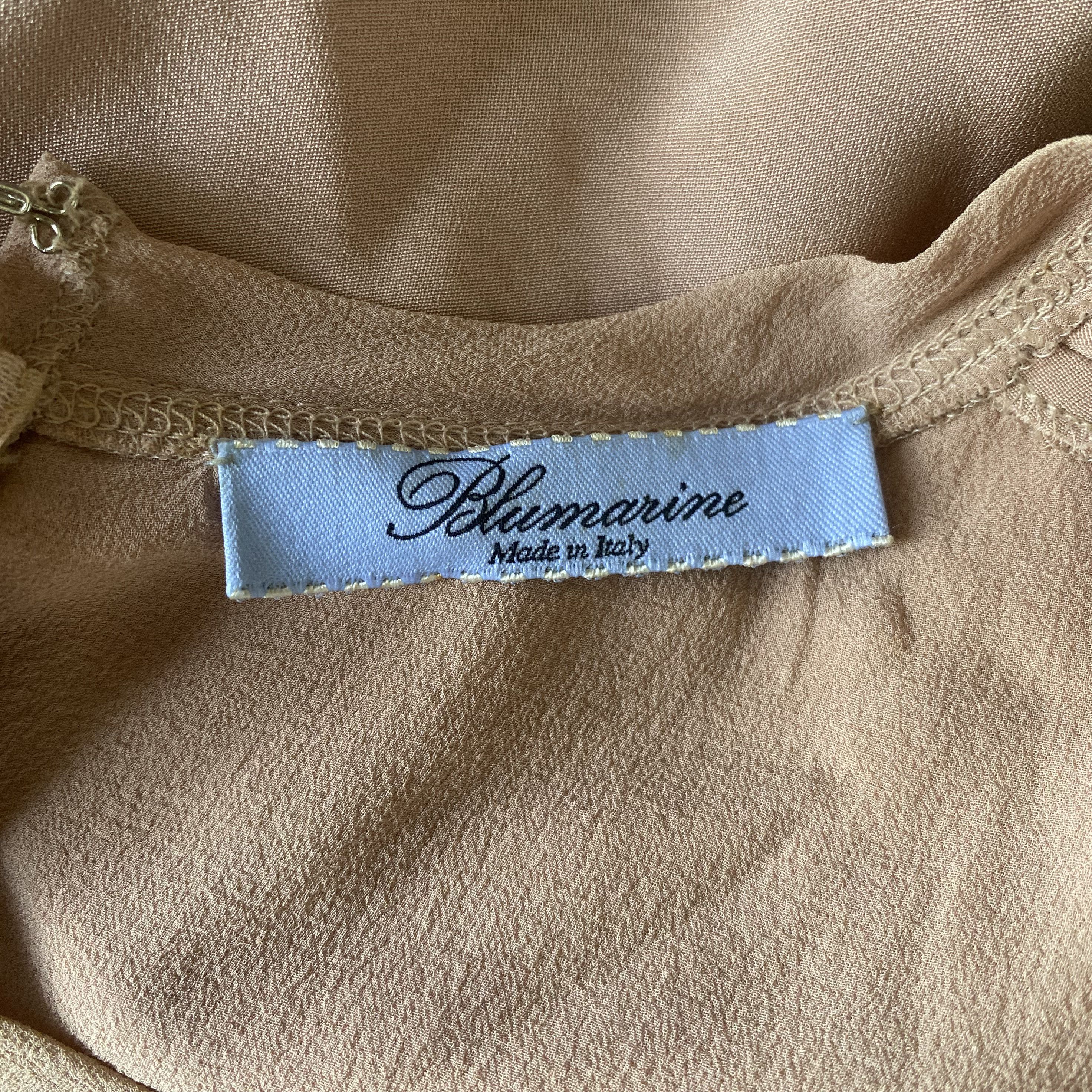 Blumarine Light Pink Rose Applique Silk Dress Size XS / US 0-2 / IT 36-38 - 11 Thumbnail