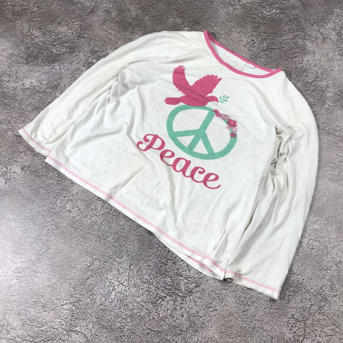 Vintage Vintage Y2K Graphic Longsleeve Peace Bird Tee Streetwear S Size S / US 4 / IT 40 - 4 Thumbnail