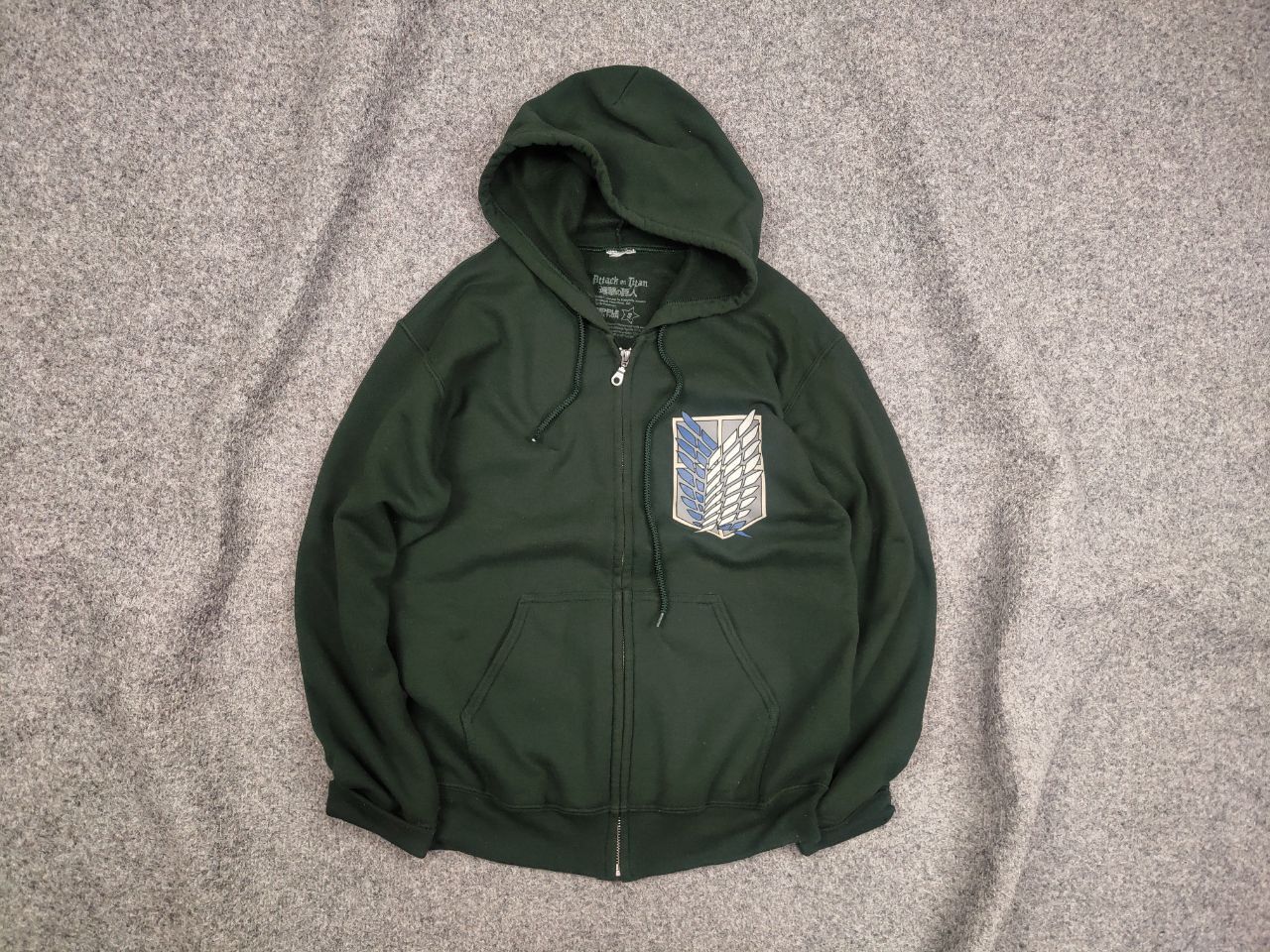 Anime Vintage Attack On Titan Anime Movie Game Zip Logo Hoodie Size US M / EU 48-50 / 2 - 1 Thumbnail