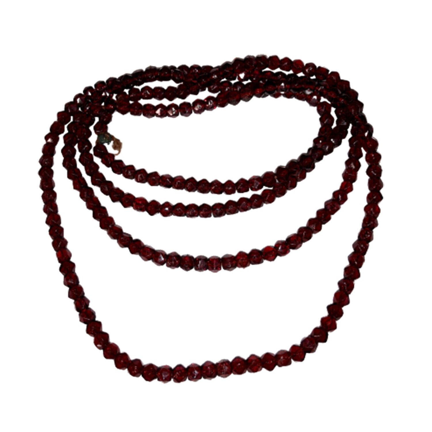 Designer Art Deco Faceted Red Wine Glass Flapper Necklace Size ONE SIZE - 3 Thumbnail