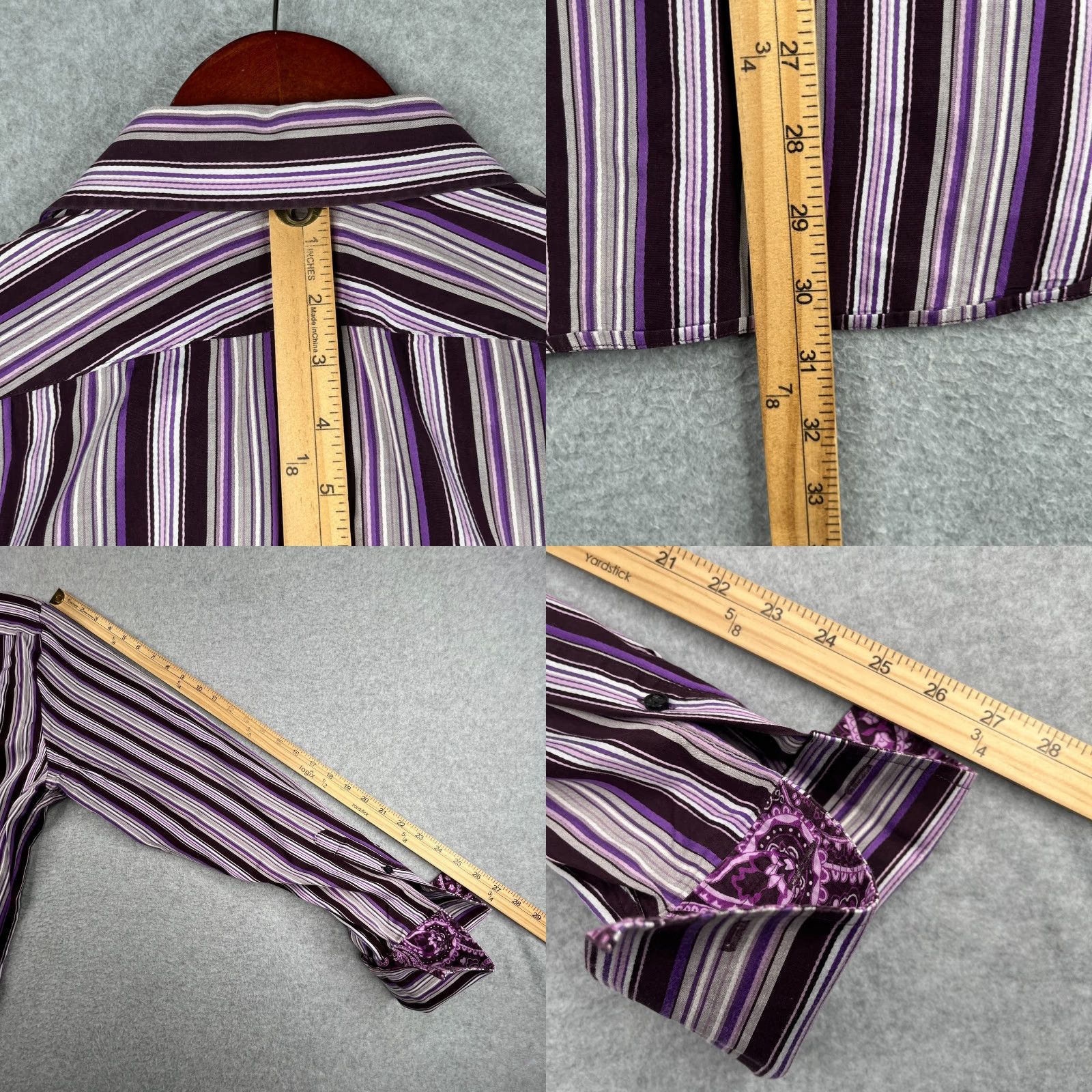 Express Express Shirt XL Purple Modern Fit Button-Up Long Sleeve Mens Folded for Casual Party/Cocktail Size US XL / EU 56 / 4 - 8 Thumbnail