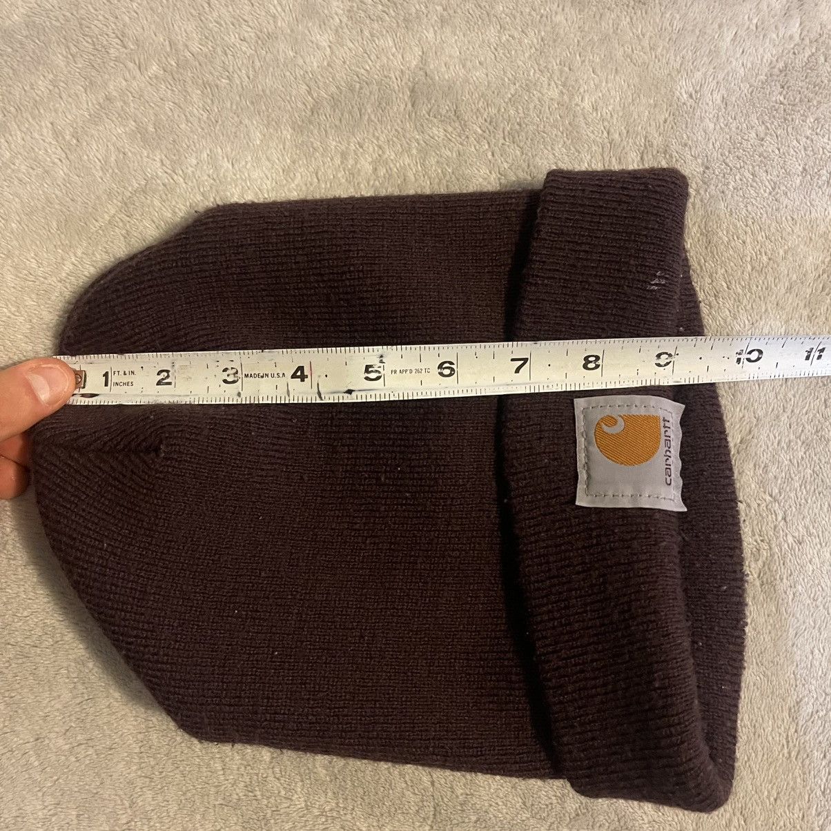 Carhartt Vintage Carhartt Beanie Adult One Size Brown Hat Knit Cuffed Size ONE SIZE - 6 Thumbnail
