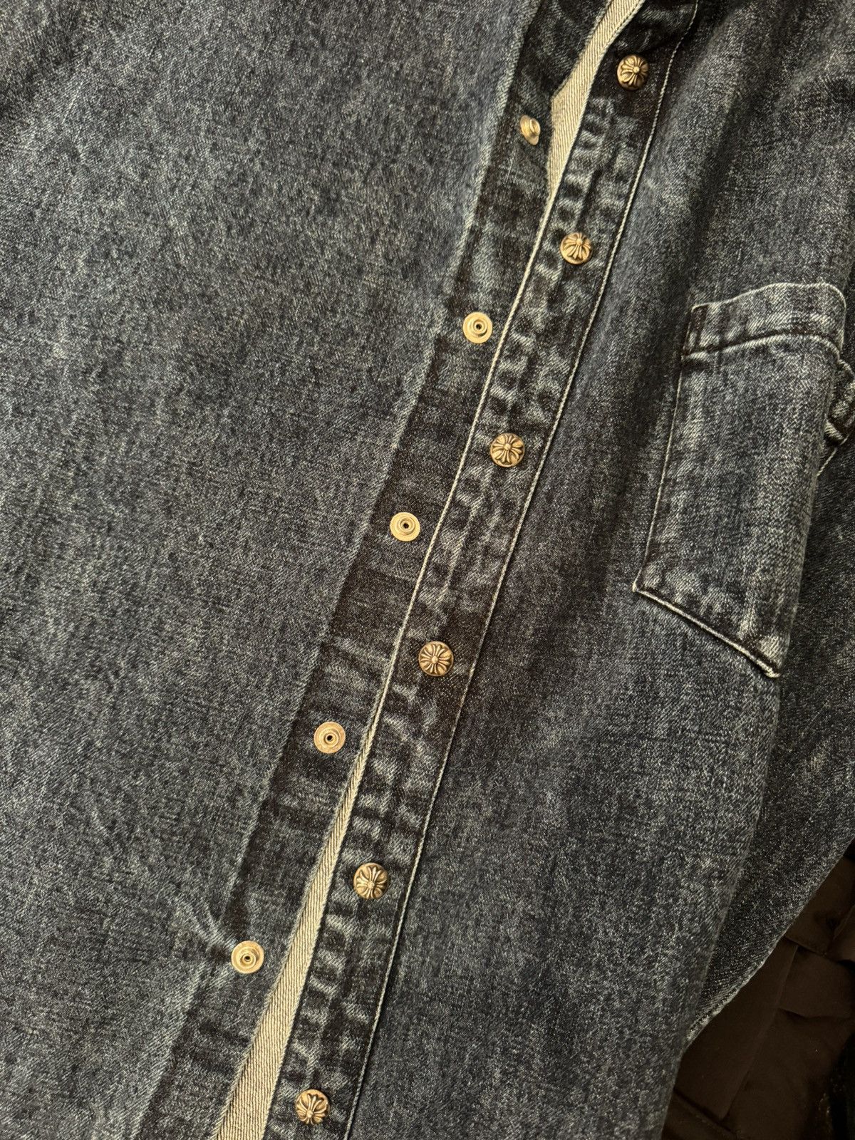 Chrome Hearts Chrome Hearts Denim Cross Patch Overshirt Size US XXL / EU 58 / 5 - 15 Thumbnail