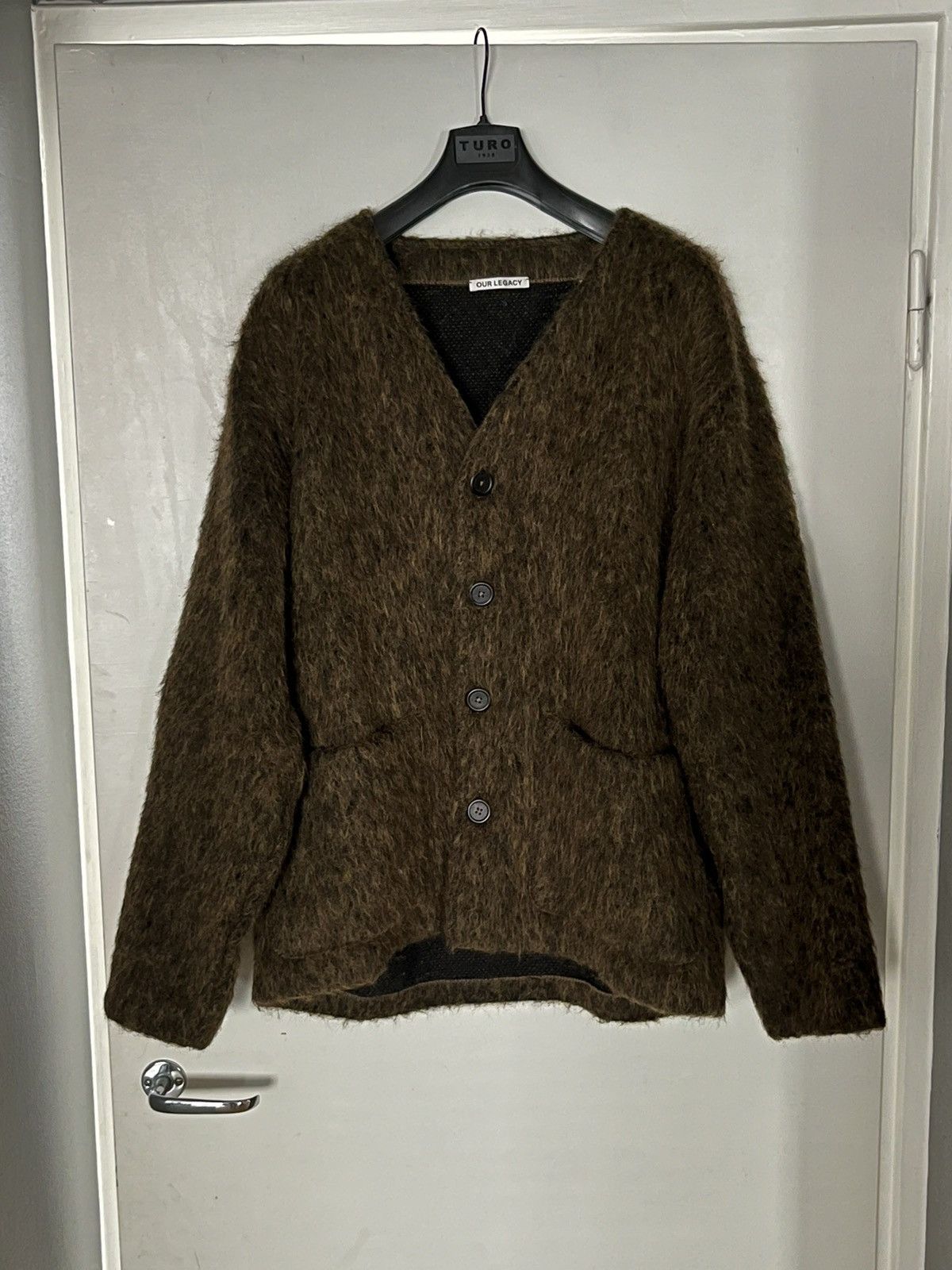 Our Legacy Our legacy Olive Melange Mohair Cardigan | Grailed