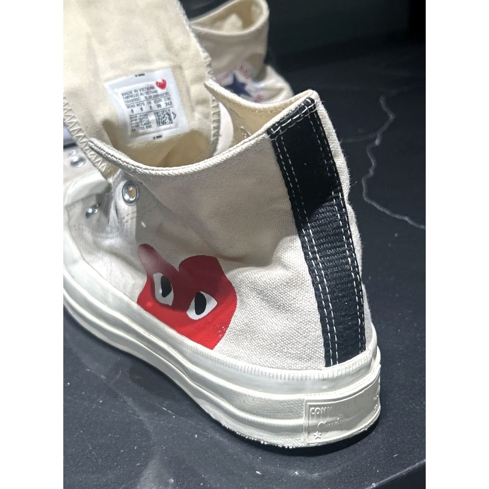 Converse Converse x Comme des Garçons Play Chuck 70 Sneakers Unisex Size 11 White Canvas Mens Womens Shoes Size ONE SIZE - 2 Thumbnail