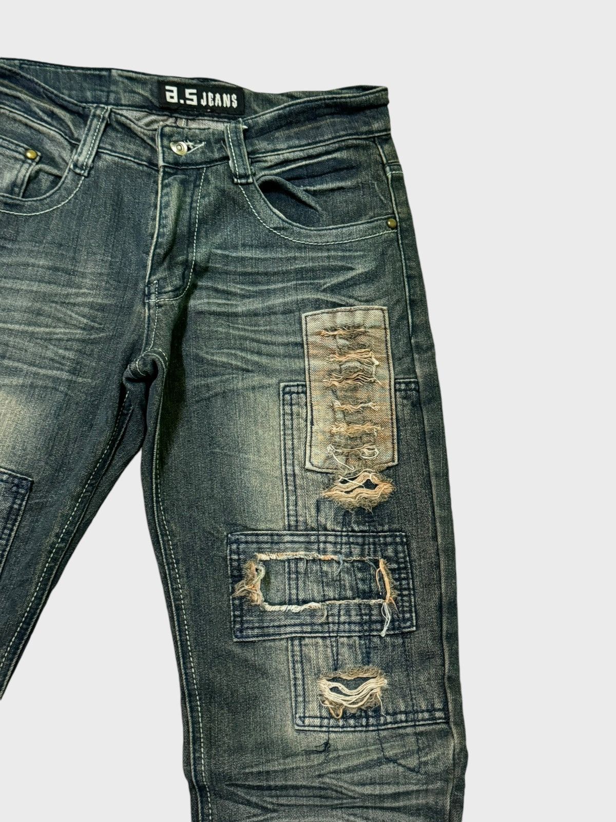 Hysteric Glamour × If Six Was Nine × Le Grande Bleu (L.G.B.) A.S Jeans Patches Mud Clawn Mark Denim Pants Size US 29 - 5 Thumbnail