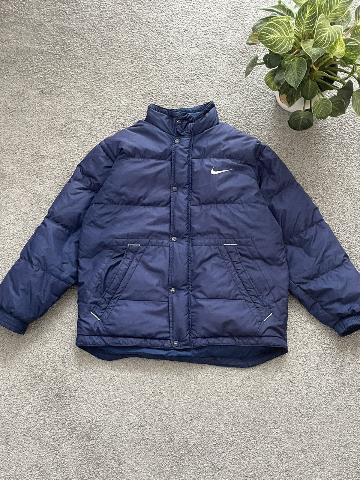 Nike × Vintage Rare Nike Puffer Jacket Swoosh Vintage 90’s Size US L / EU 52-54 / 3 - 2 Thumbnail