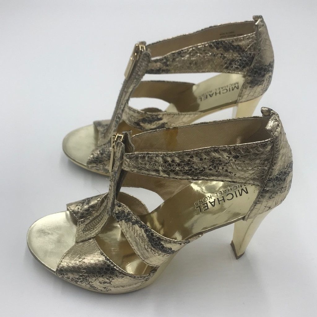 Michael Kors MICHAEL KORS | Berkeley T Strap Snakeskin Heels Size US 6.5 / IT 36.5 - 4 Thumbnail